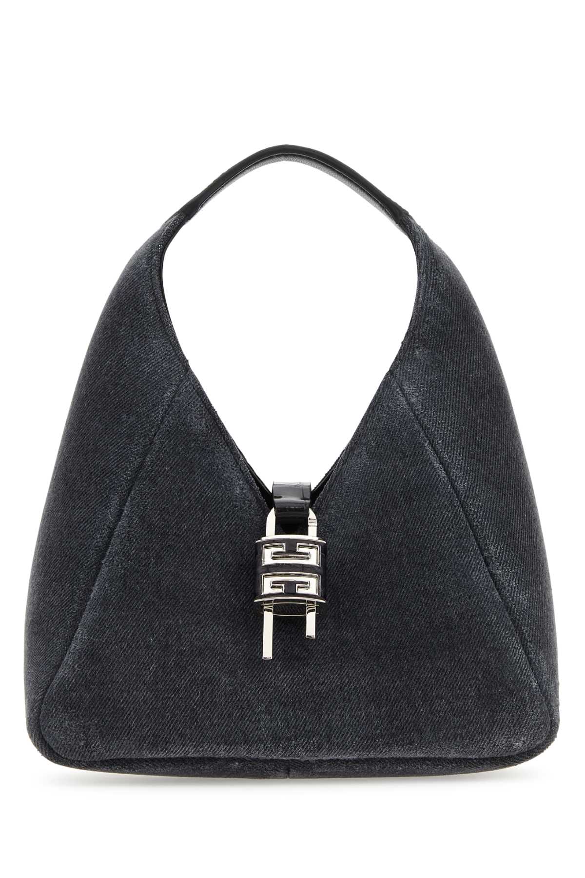 Shop Givenchy Black Denim Mini G-hobo Handbag