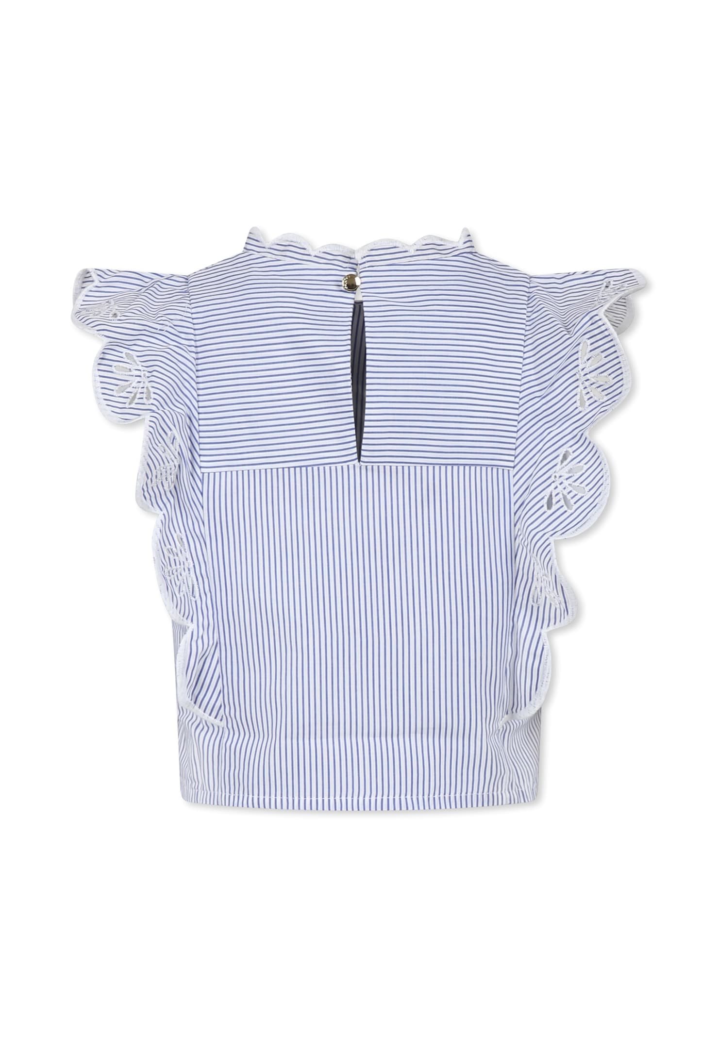 Shop Chloé Light Blue Top For Girl With Flowers