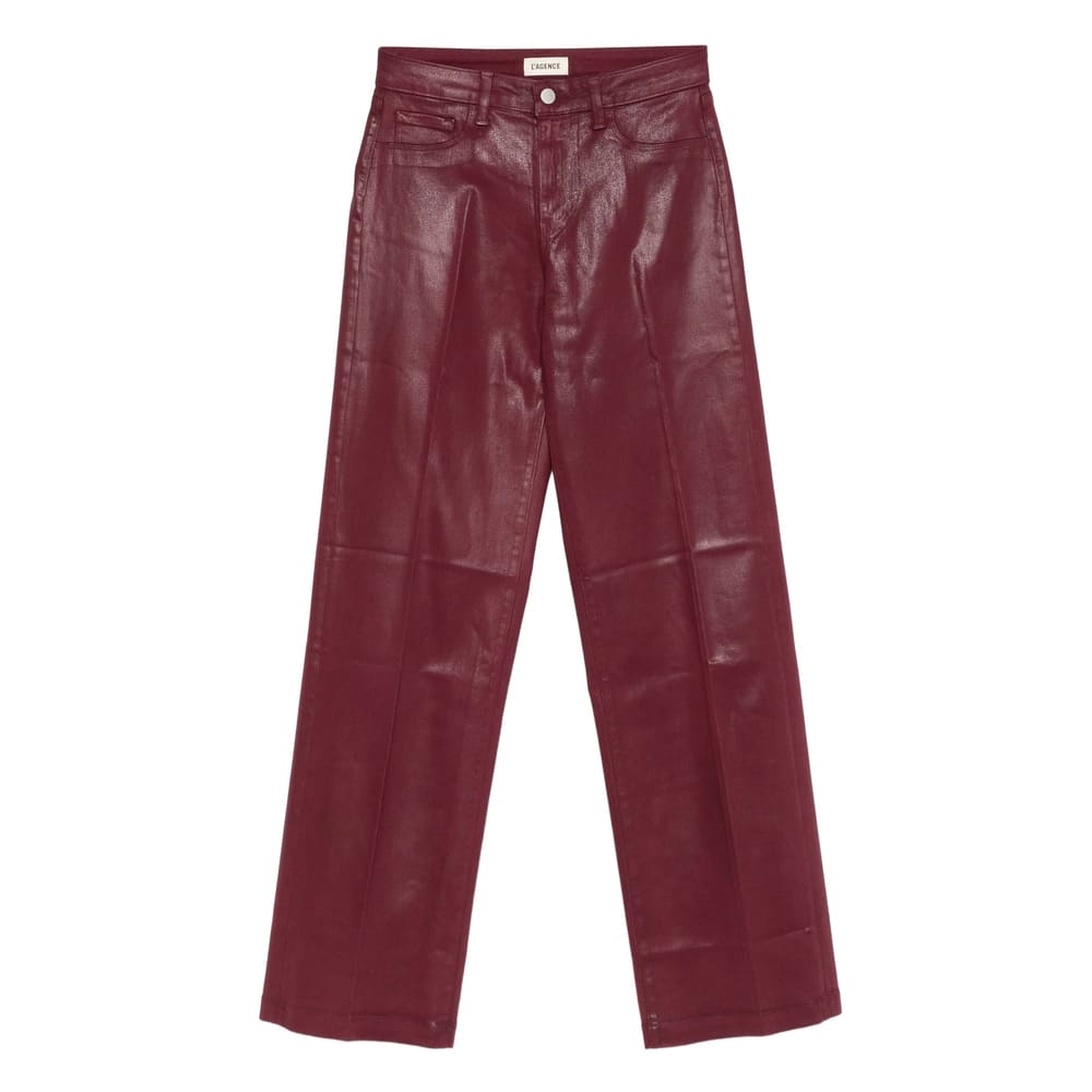 L'Agence Clayton High Rise Wide Leg Jeans in Dark Port