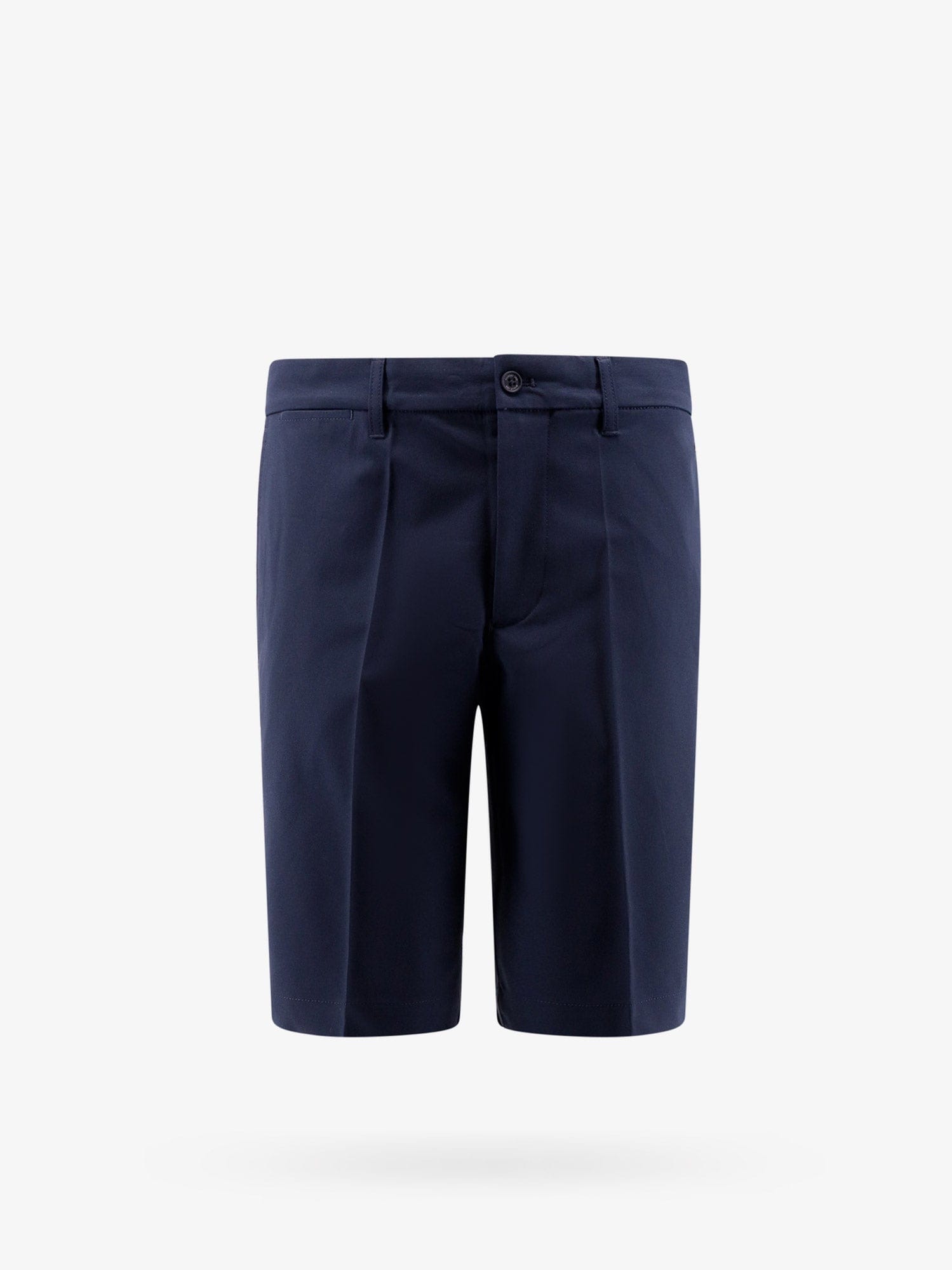 Shop J. Lindeberg Technical Fabric Bermuda Shorts With Logo Patch In Blue