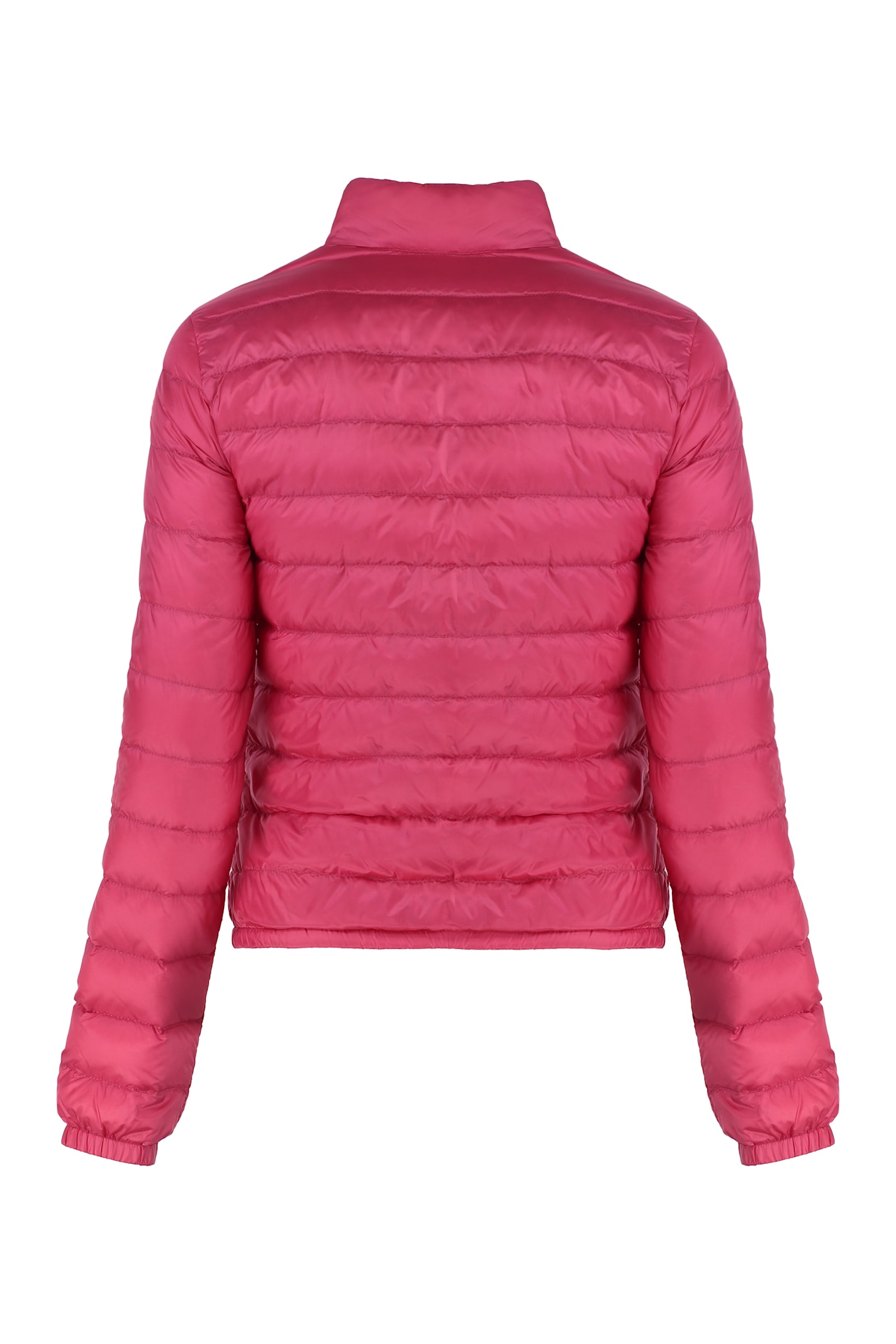 Moncler Full Zip Down Jacket With Quilted Design In Pink