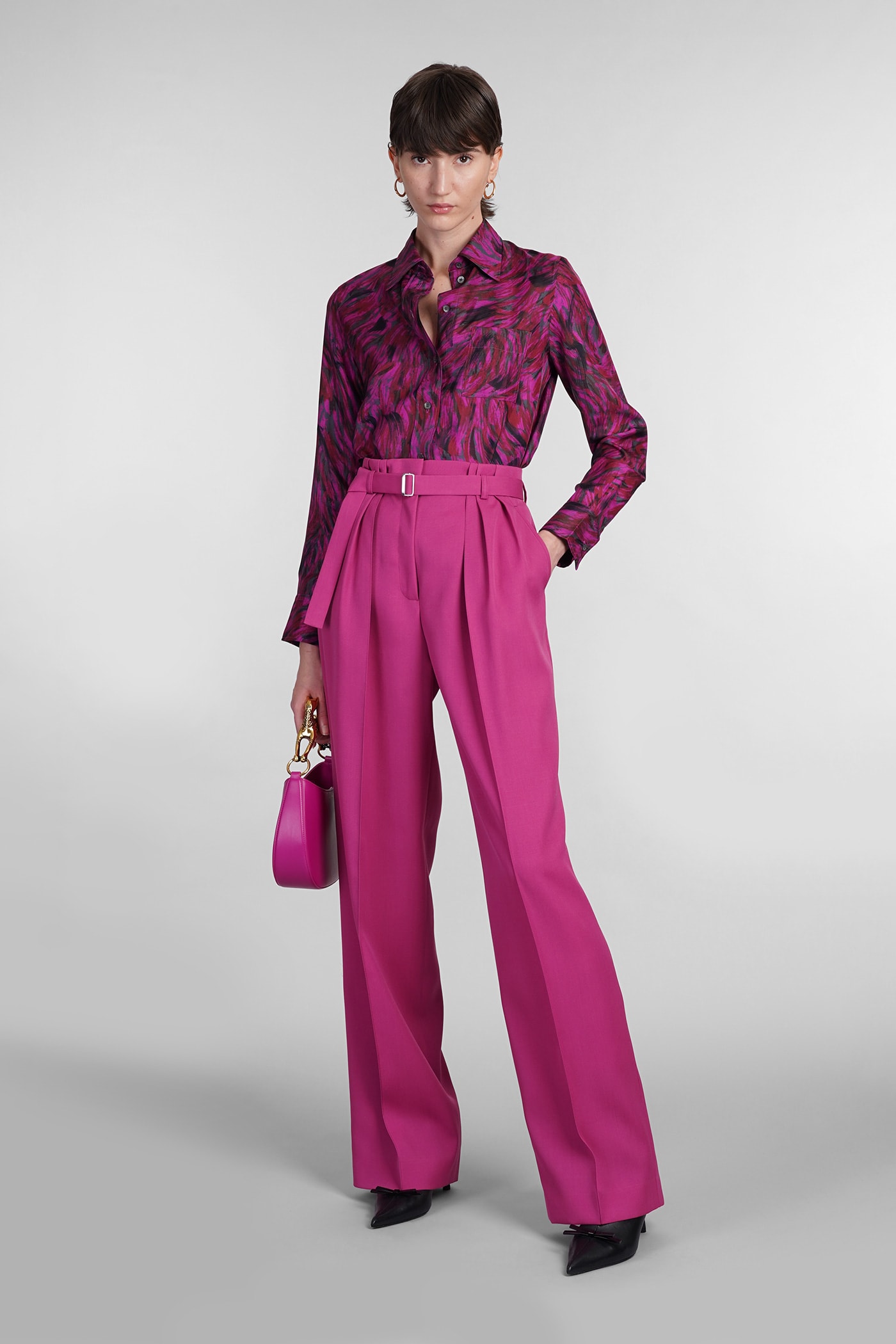 Lanvin Pleat-detail Trousers In Fuchsia