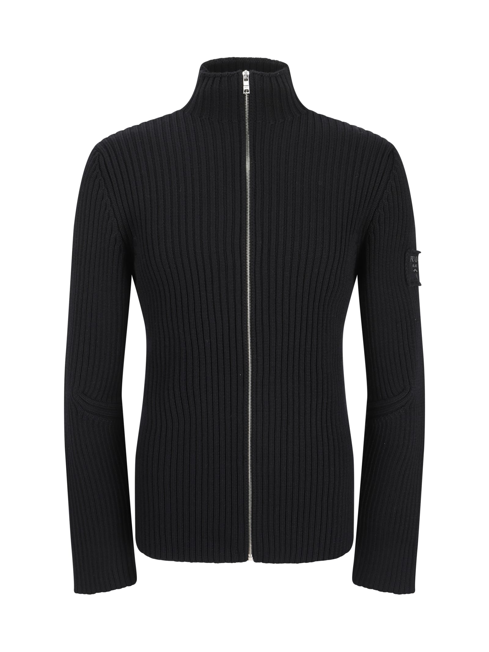 Shop Prada Cardigan In Nero