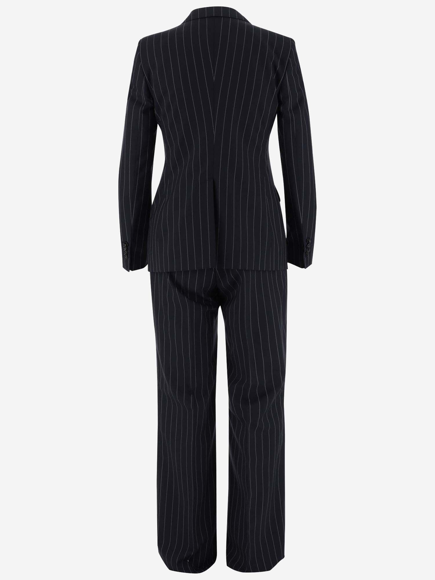 Shop Tagliatore Virgin Wool Pinstripe Suit In Blue