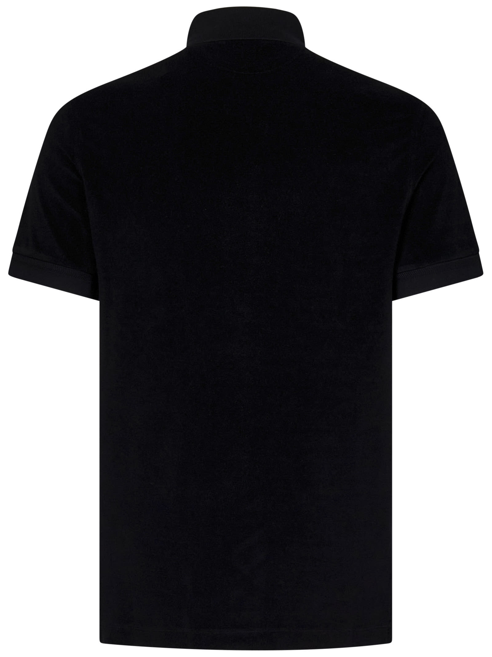 Tom Ford Towelling-finish Polo Shirt In Black
