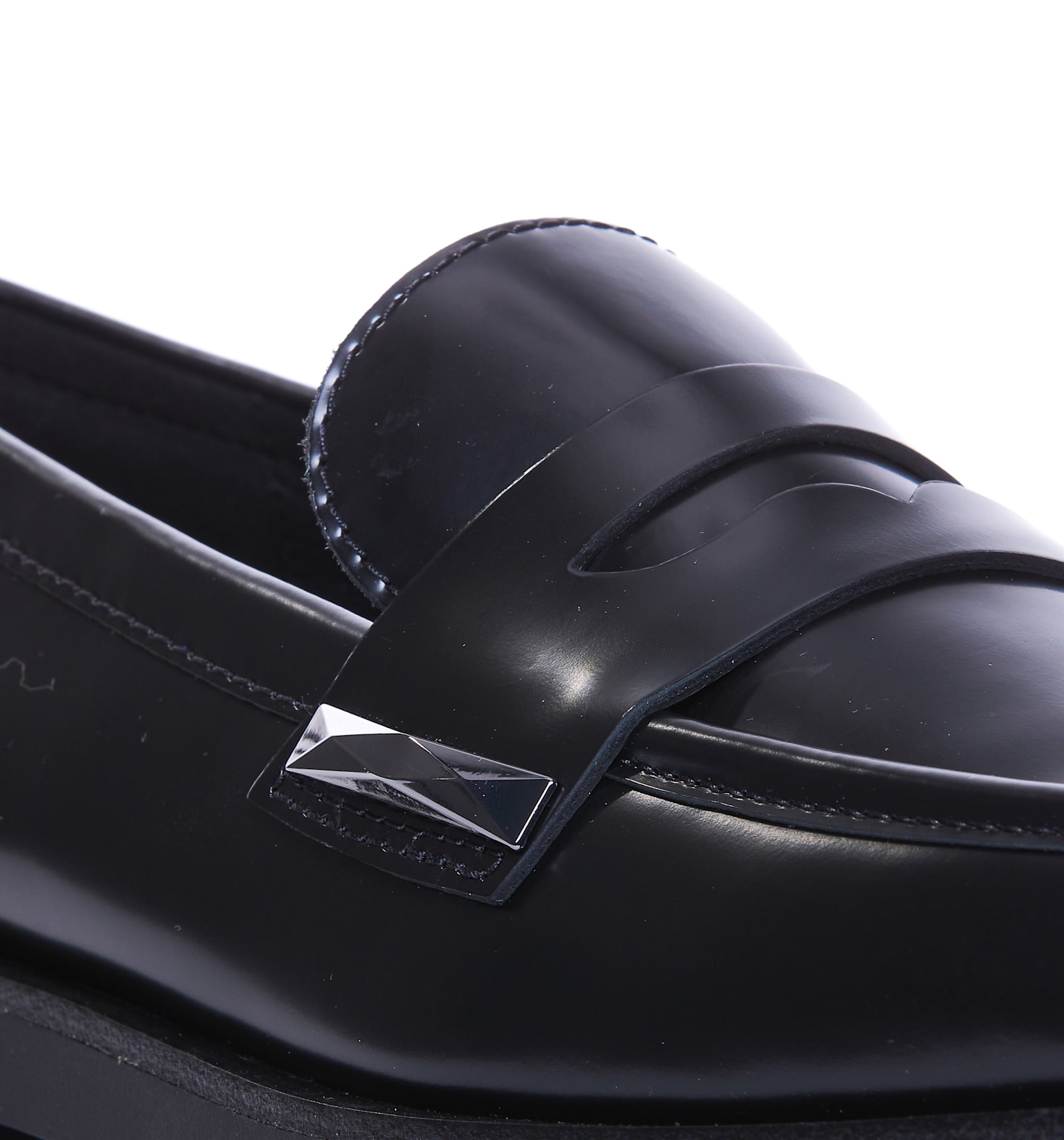 Shop Ash Whisper Studs Loafers In Black