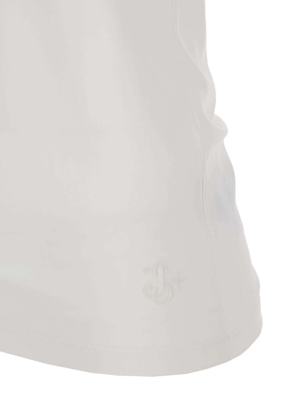 Shop Jil Sander White Basic Tank Top With Embroidered Logo In Cotton Woman