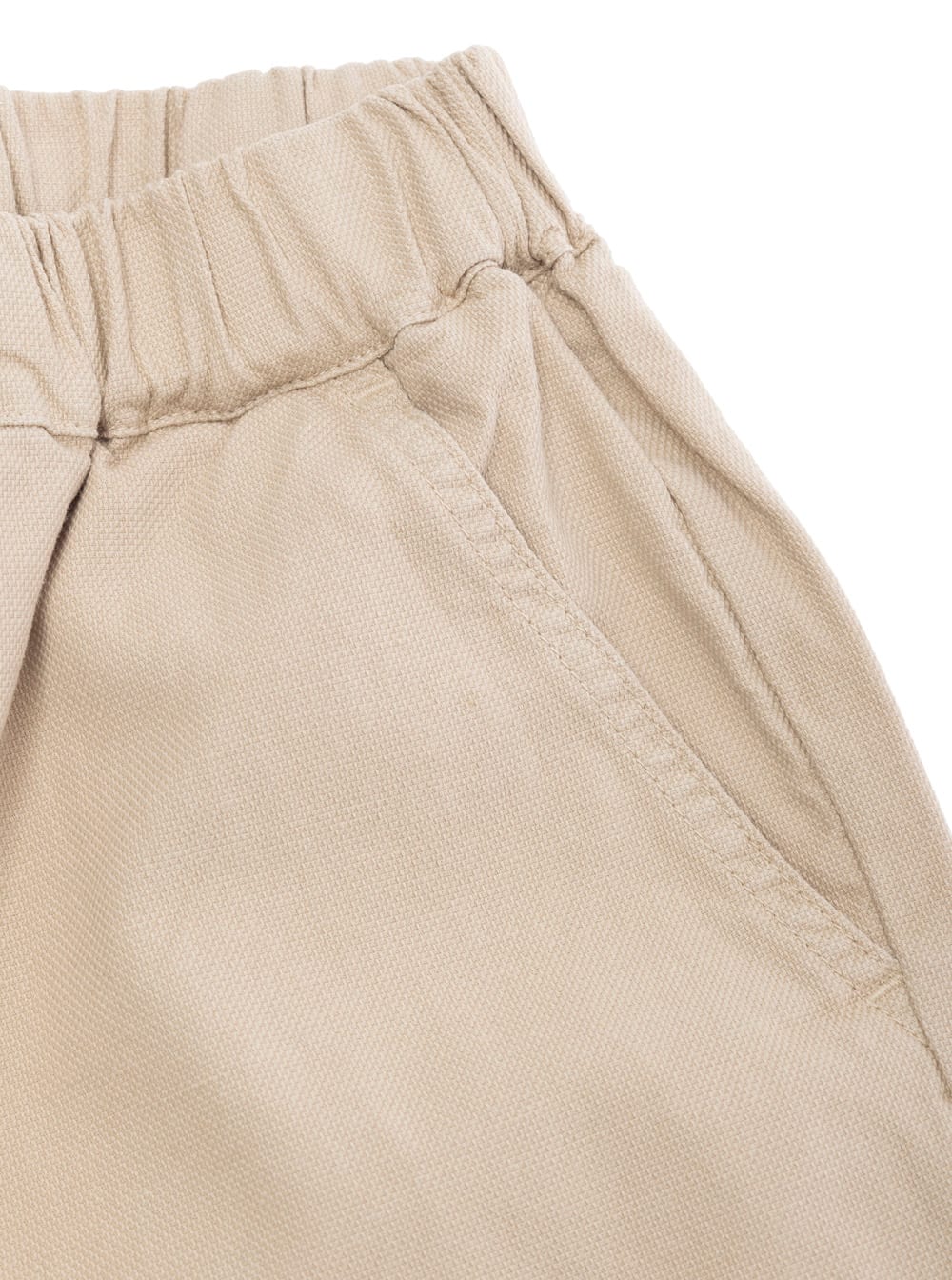 Il Gufo Beige Bermuda Pants With Elastic Waist In Cotton And Linen Blend Stretch Boy In Beige