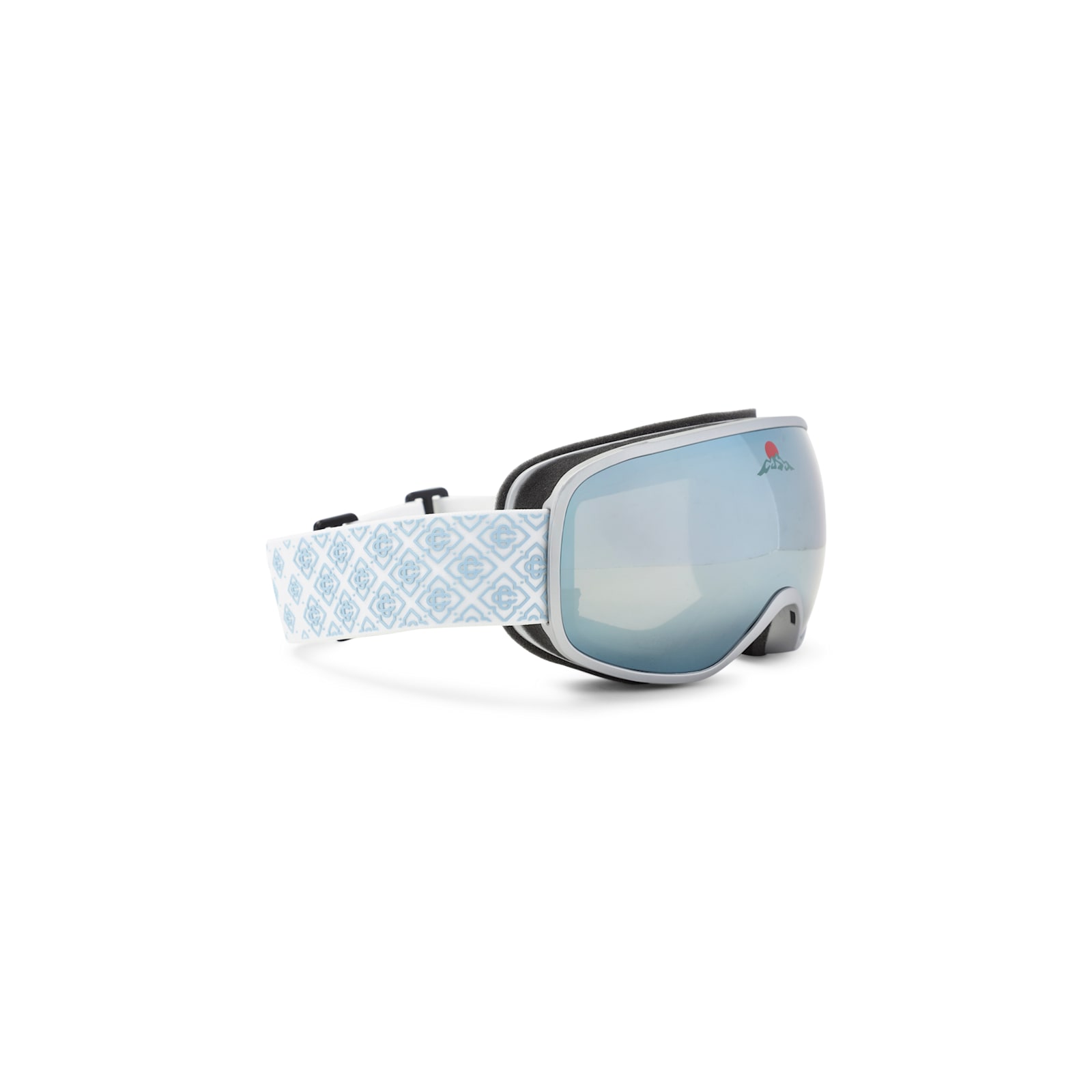 Casablanca Silver And White Acetate Ski Goggles In Blue