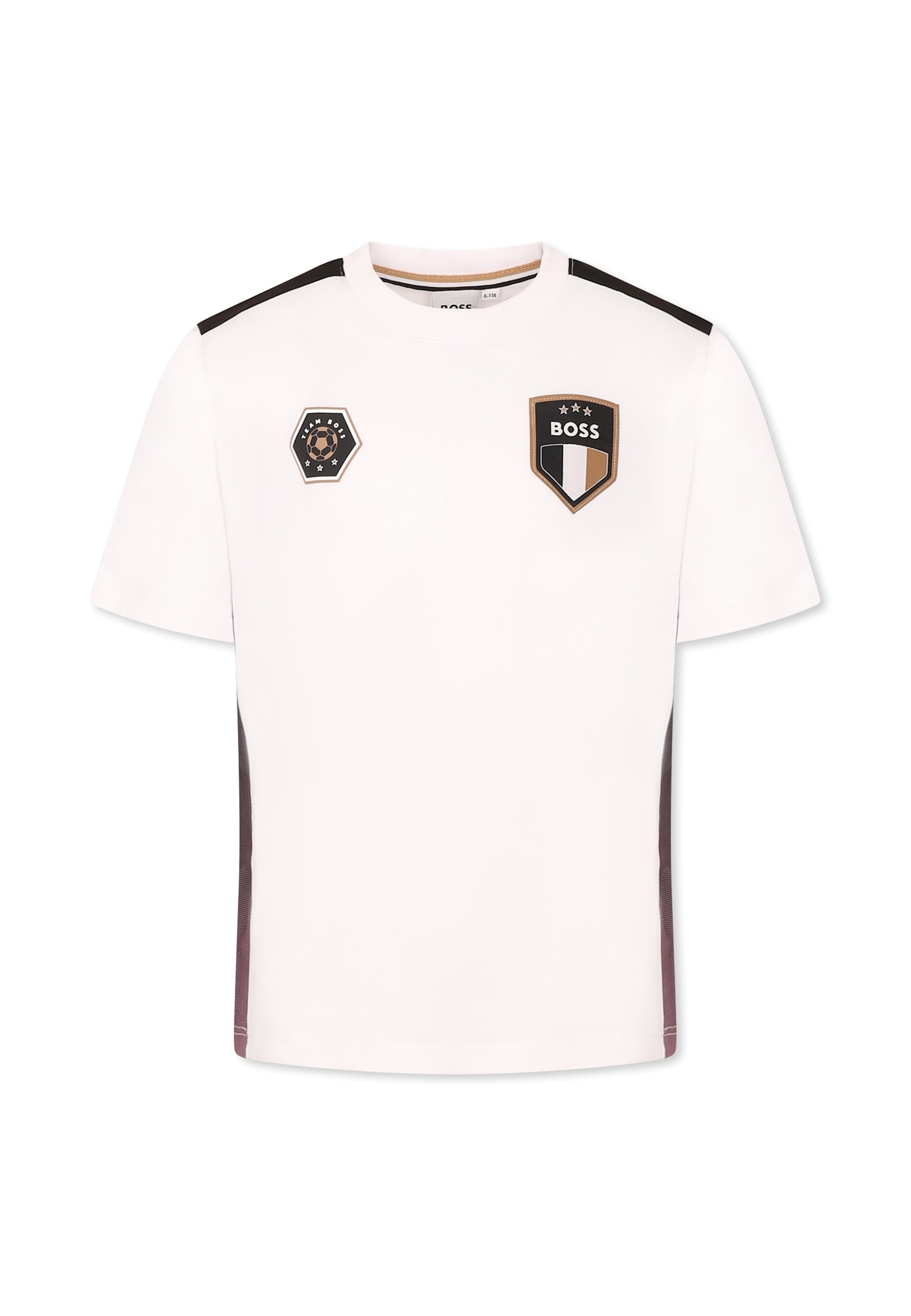 Hugo Boss White T-shirt For Boy With Coat In White