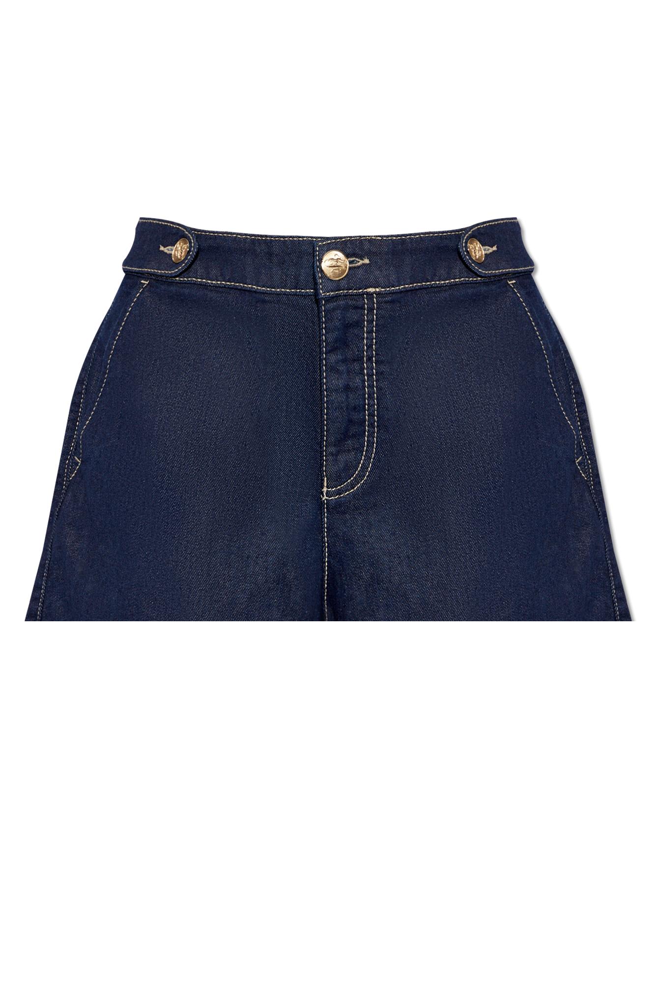 Shop Emporio Armani Denim Shorts In Denim Blu