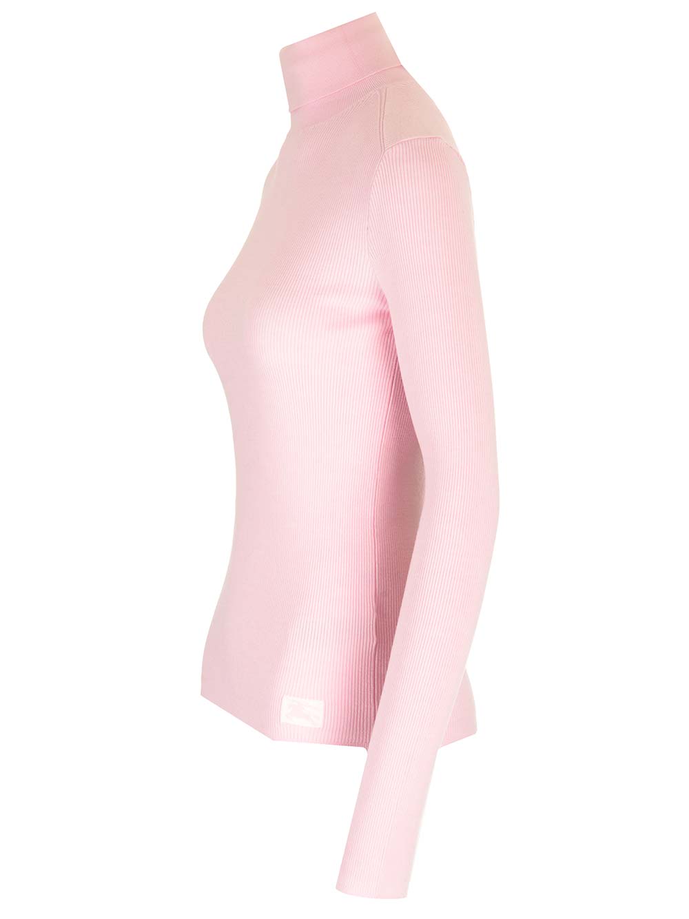 Shop Burberry Pink Turtleneck Sweater In Rose