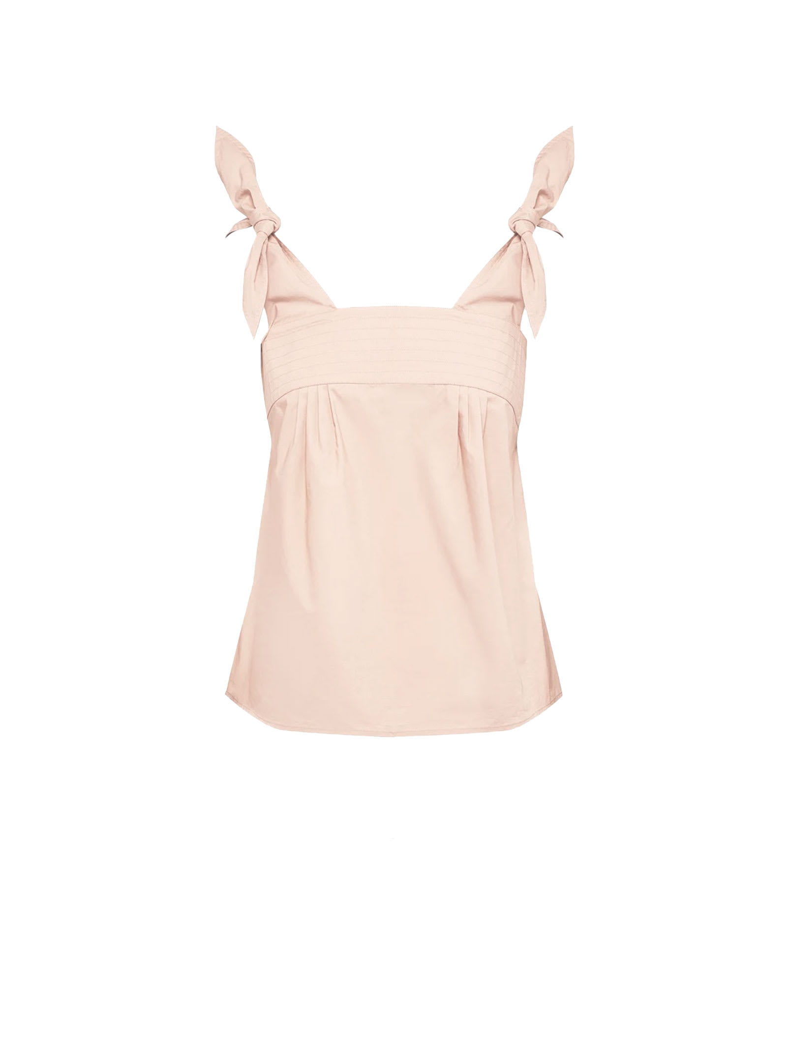 See By Chloé Top With Bow Straps In Dusty Coral