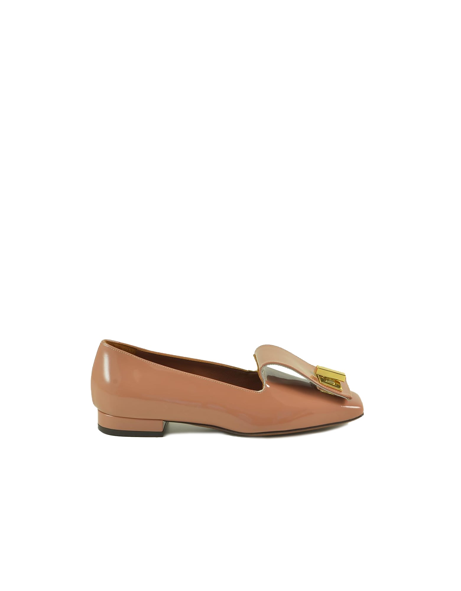Lautre Chose Nude Patent Leather Loafer Shoes
