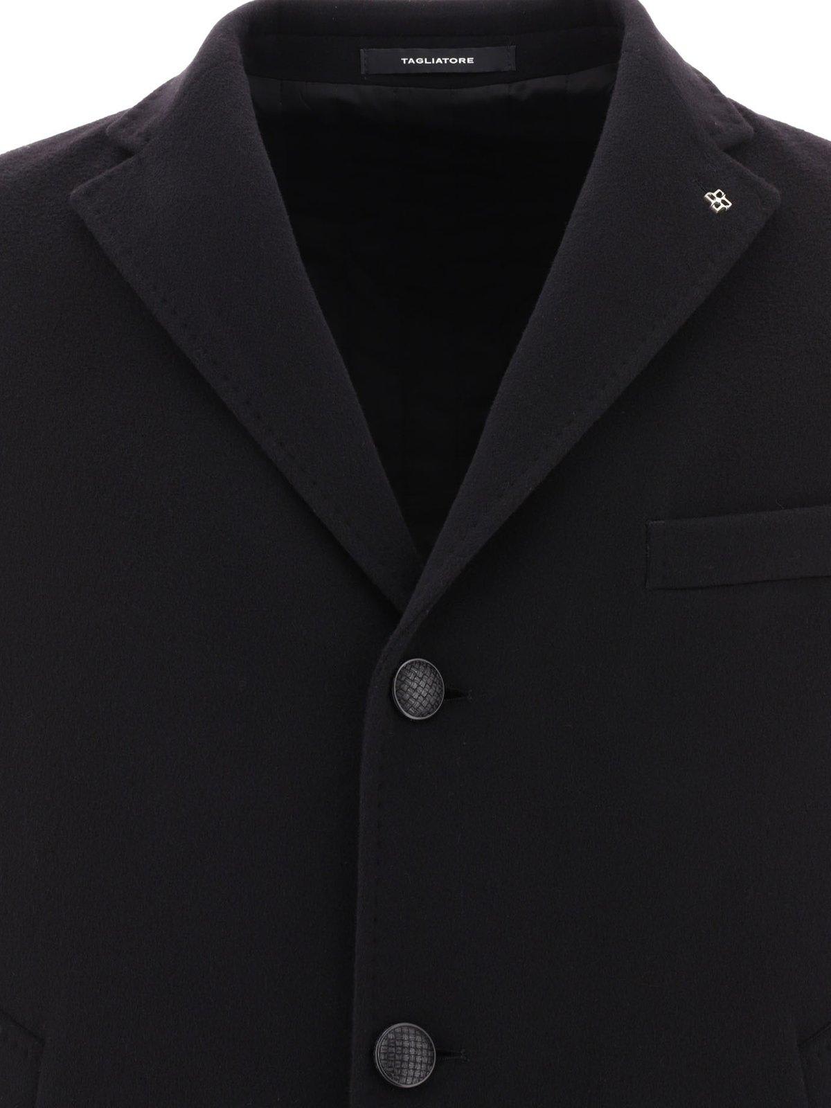 Shop Tagliatore Single-breasted Tailored Blazer In Black