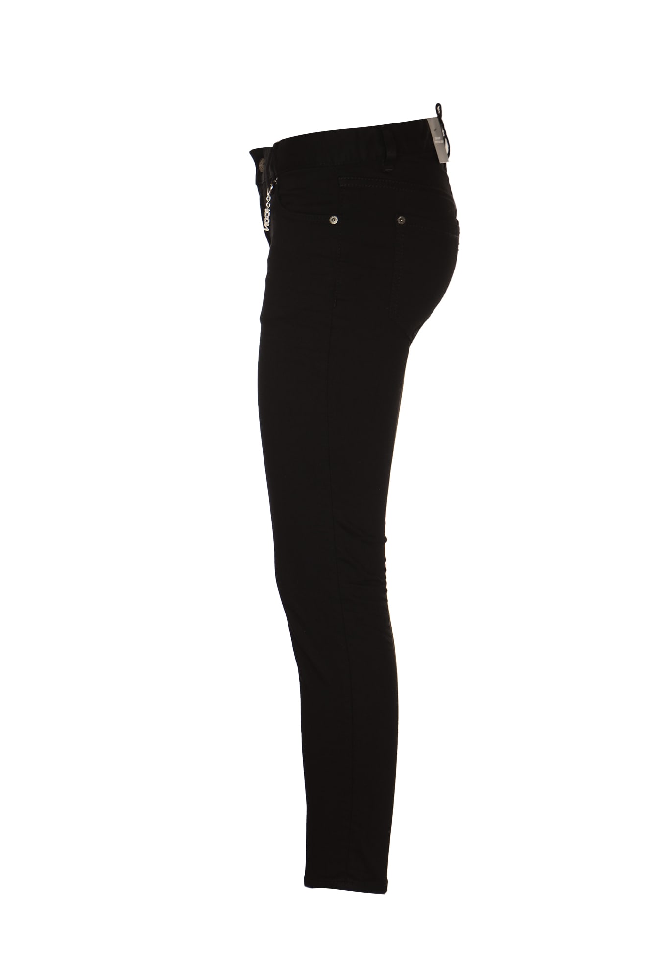 Shop Dsquared2 Medium Waist Cropped Jeans In Black