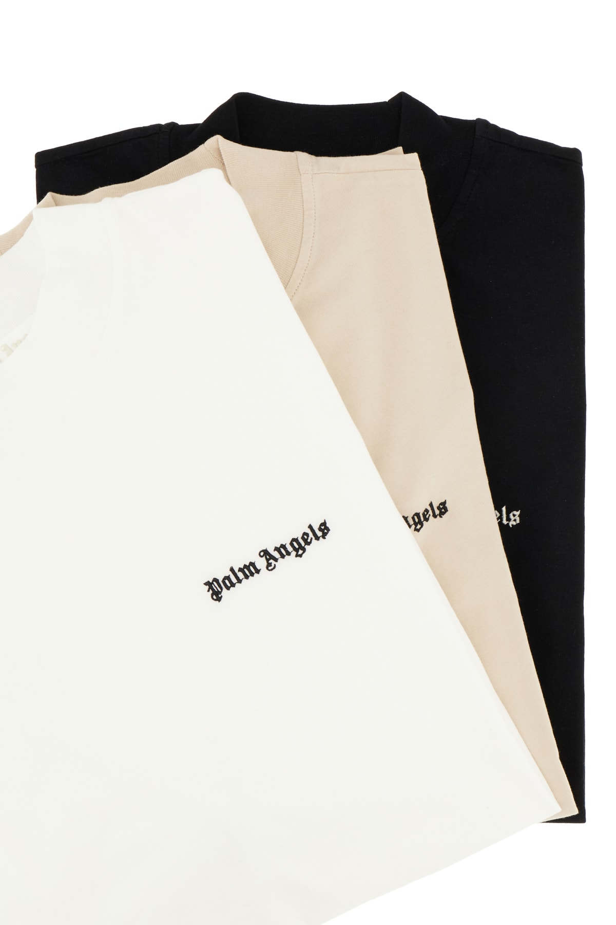 Shop Palm Angels Multicolor Cotton Oversize T-shirt Set In Black Cream White