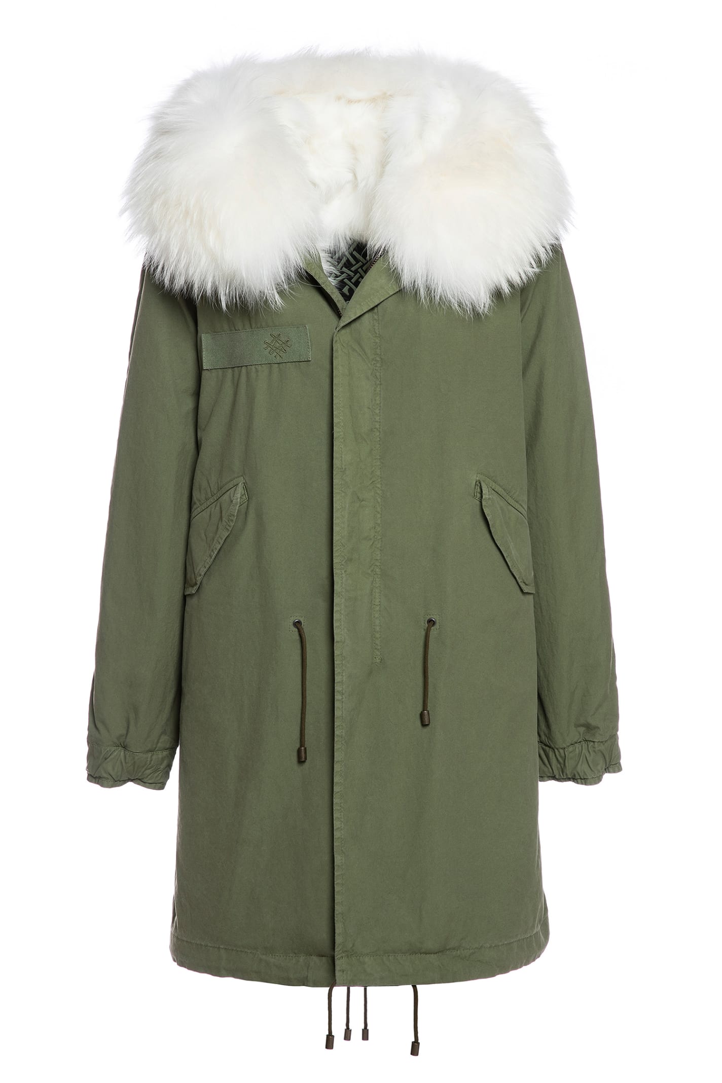 Mr & Mrs Italy Exclusive Fw20 Icon Parka: Army Cotton Canvas Parka With Fox Fur Lining