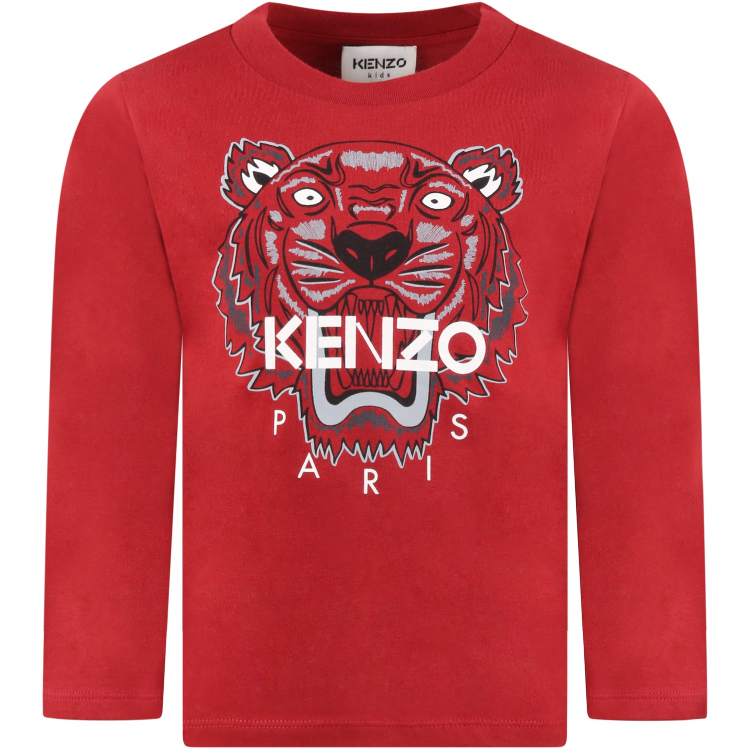 Kenzo Kids Burgundy T-shirt For Kids With Tiger And Logo
