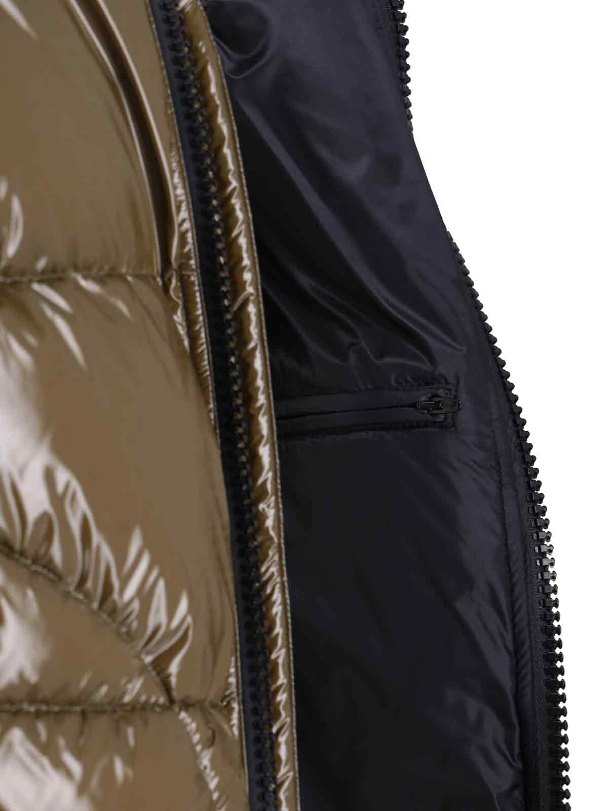 Herno Quilted Hooded Jacket Shiny Finish In Green