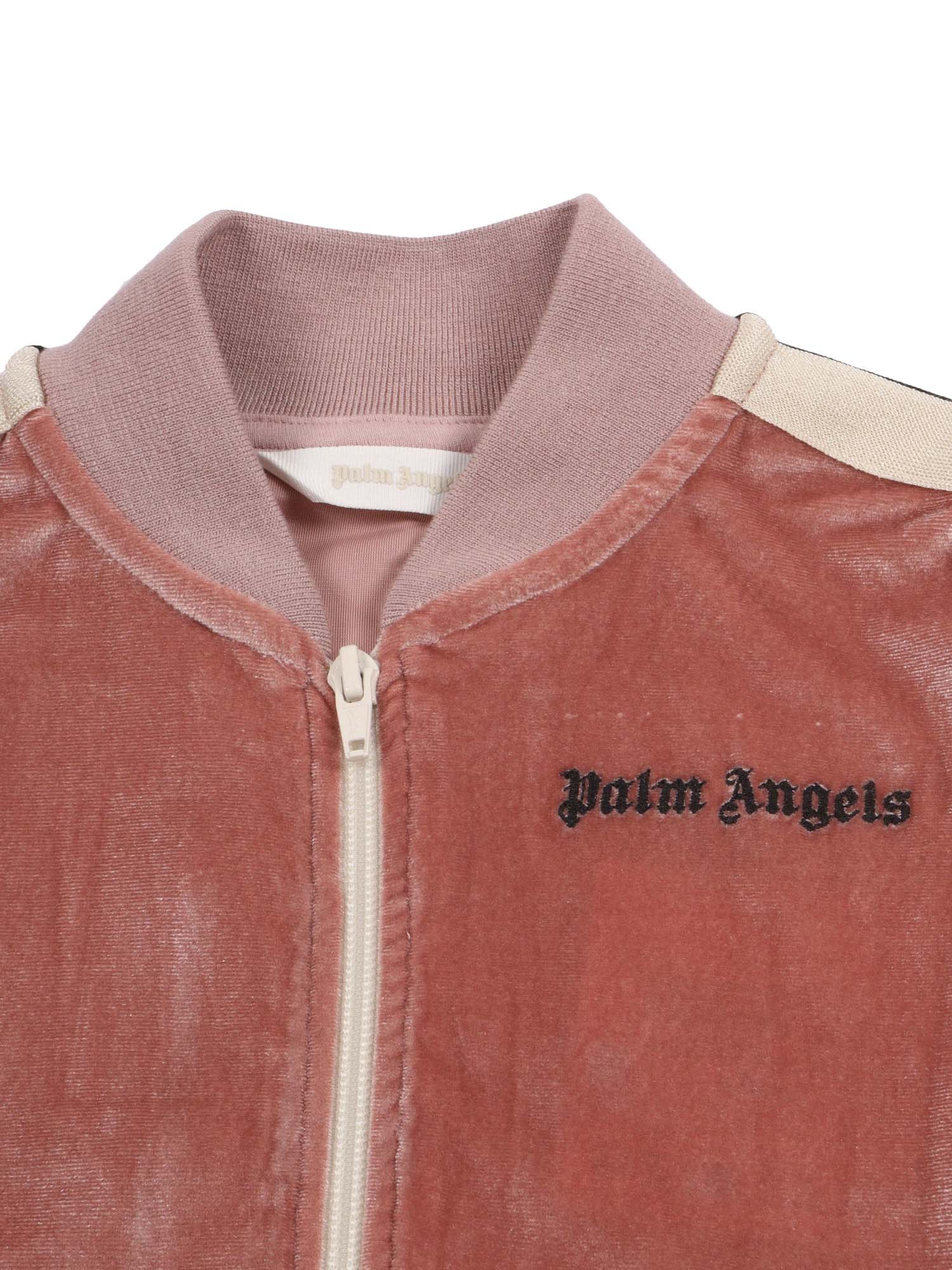 Palm Angels Pa Chenille Track Jkt Antique Rose Black In Brown