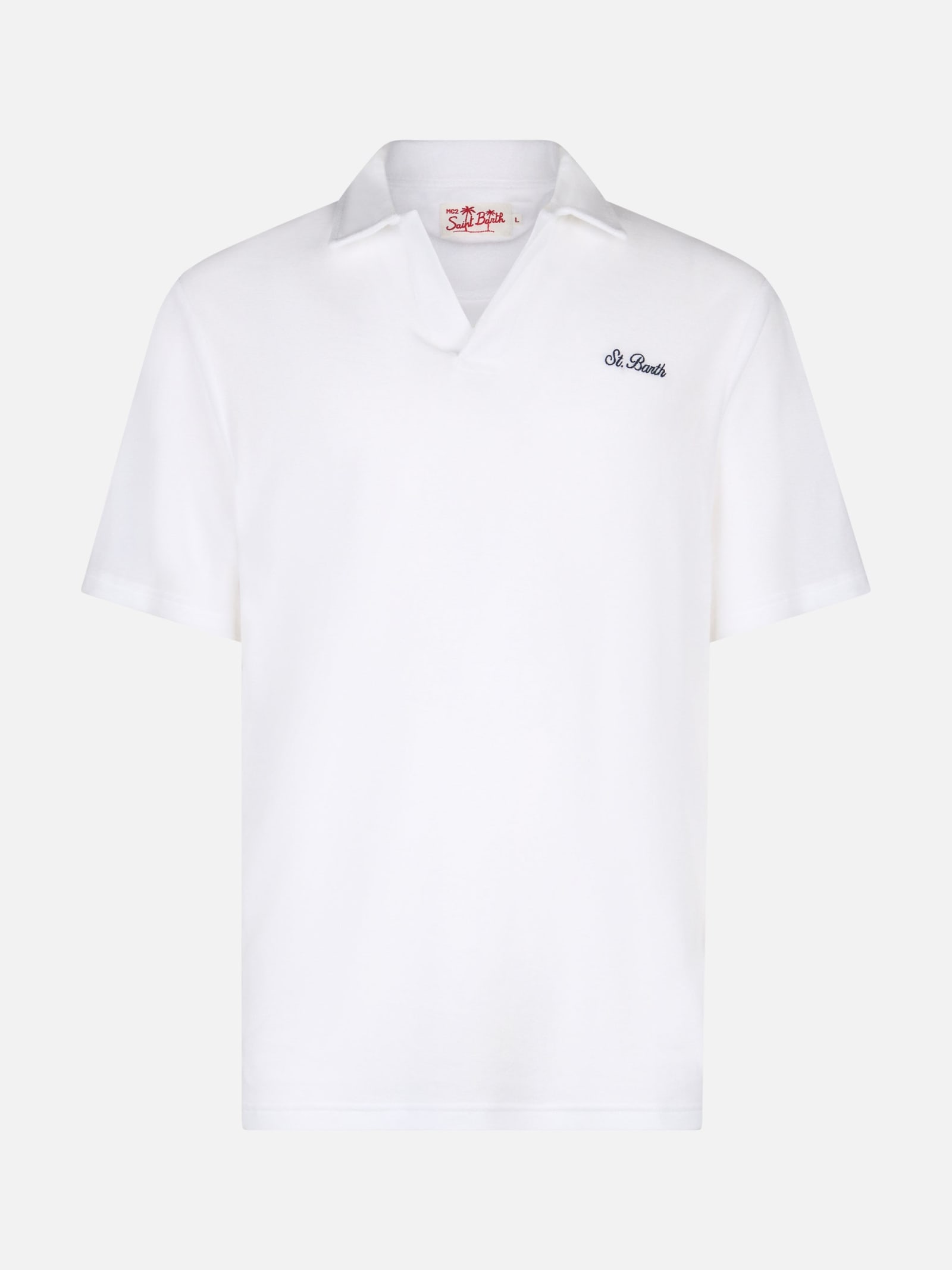 MC2 SAINT BARTH MAN WHITE TERRY POLO SHIRT JEREMY