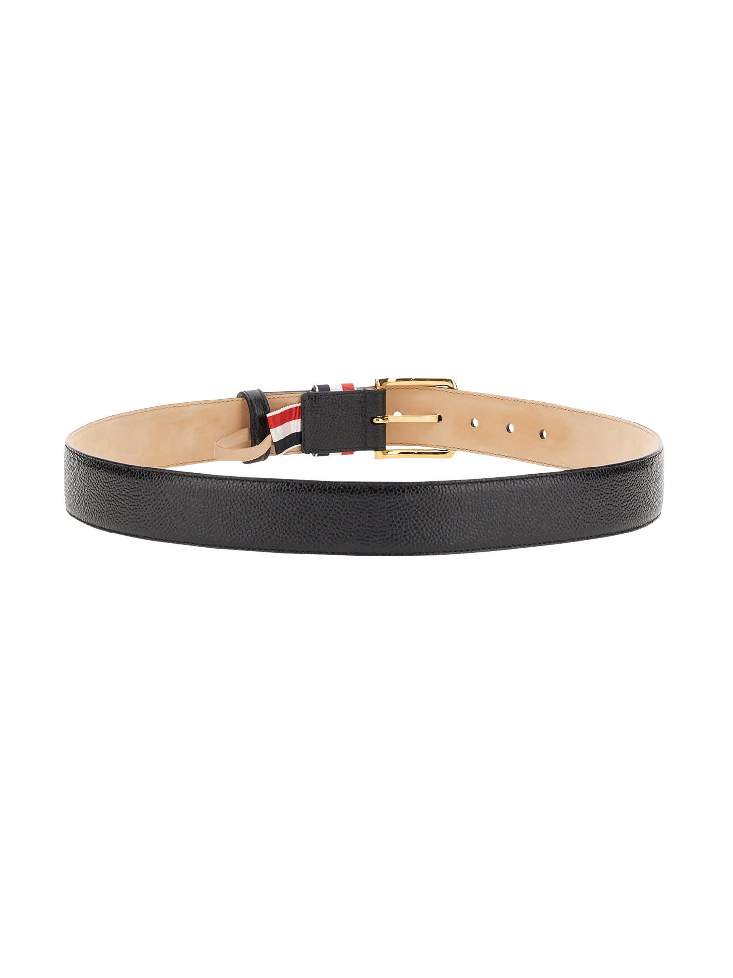 Shop Thom Browne Belt With Rwb Loop In Black