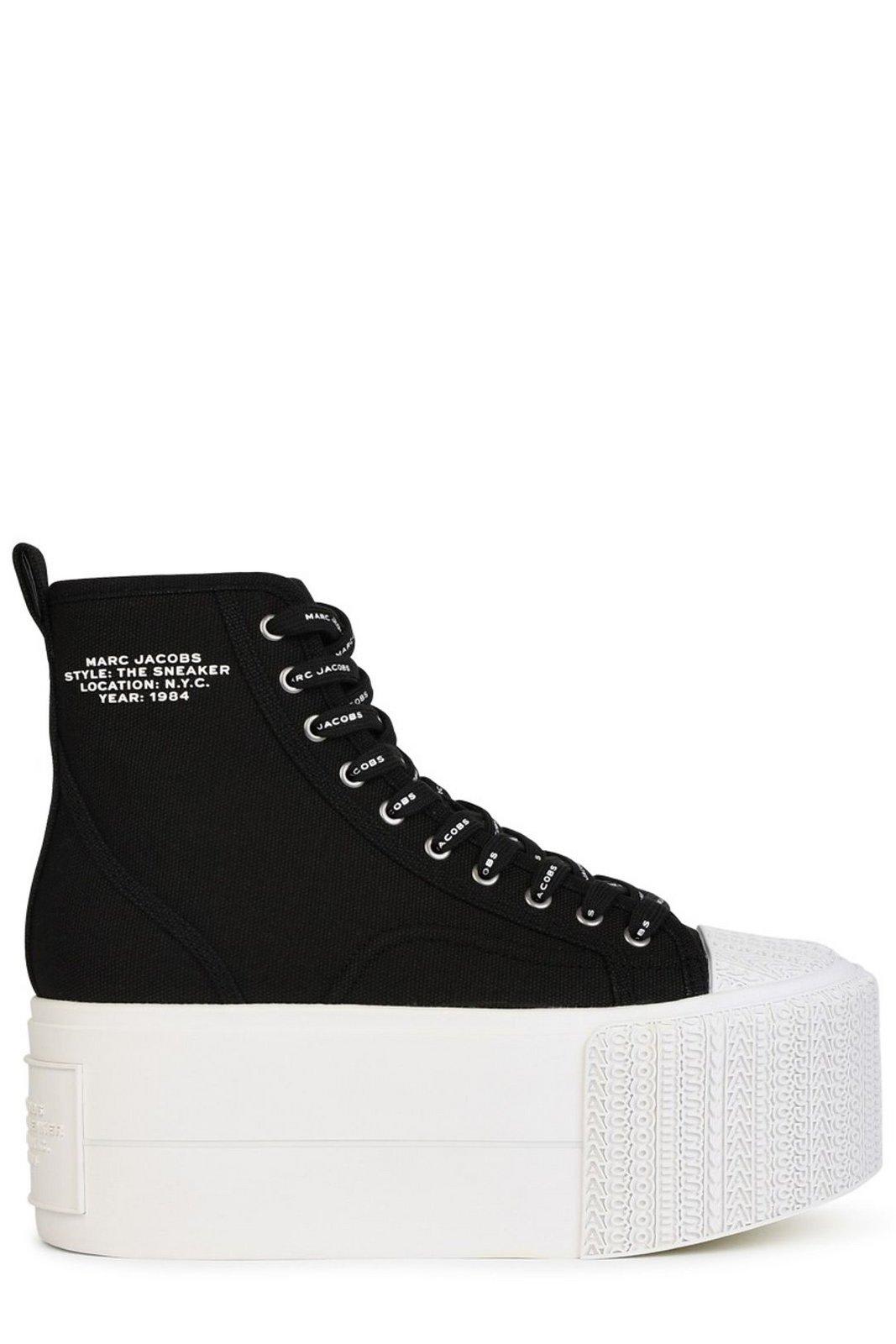 Shop Marc Jacobs High-top Platform Lace-up Sneakers In Black