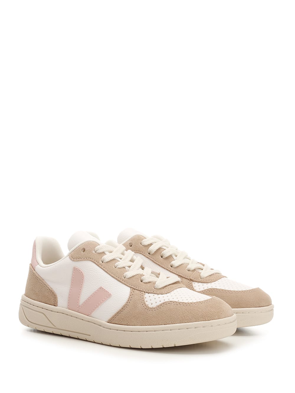 Shop Veja V-10 Sneaker In Extra White Petale Sahara