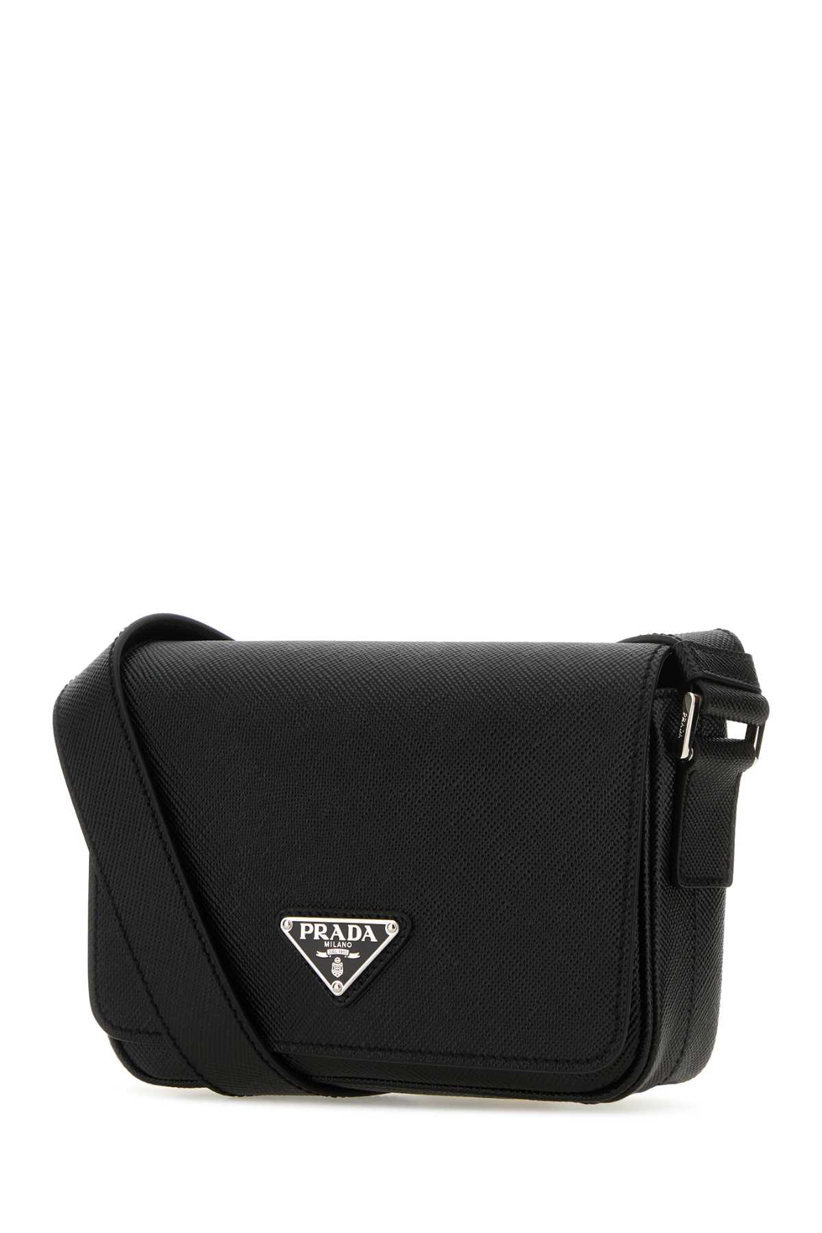 Shop Prada Black Leather Crossbody Bag In Nero