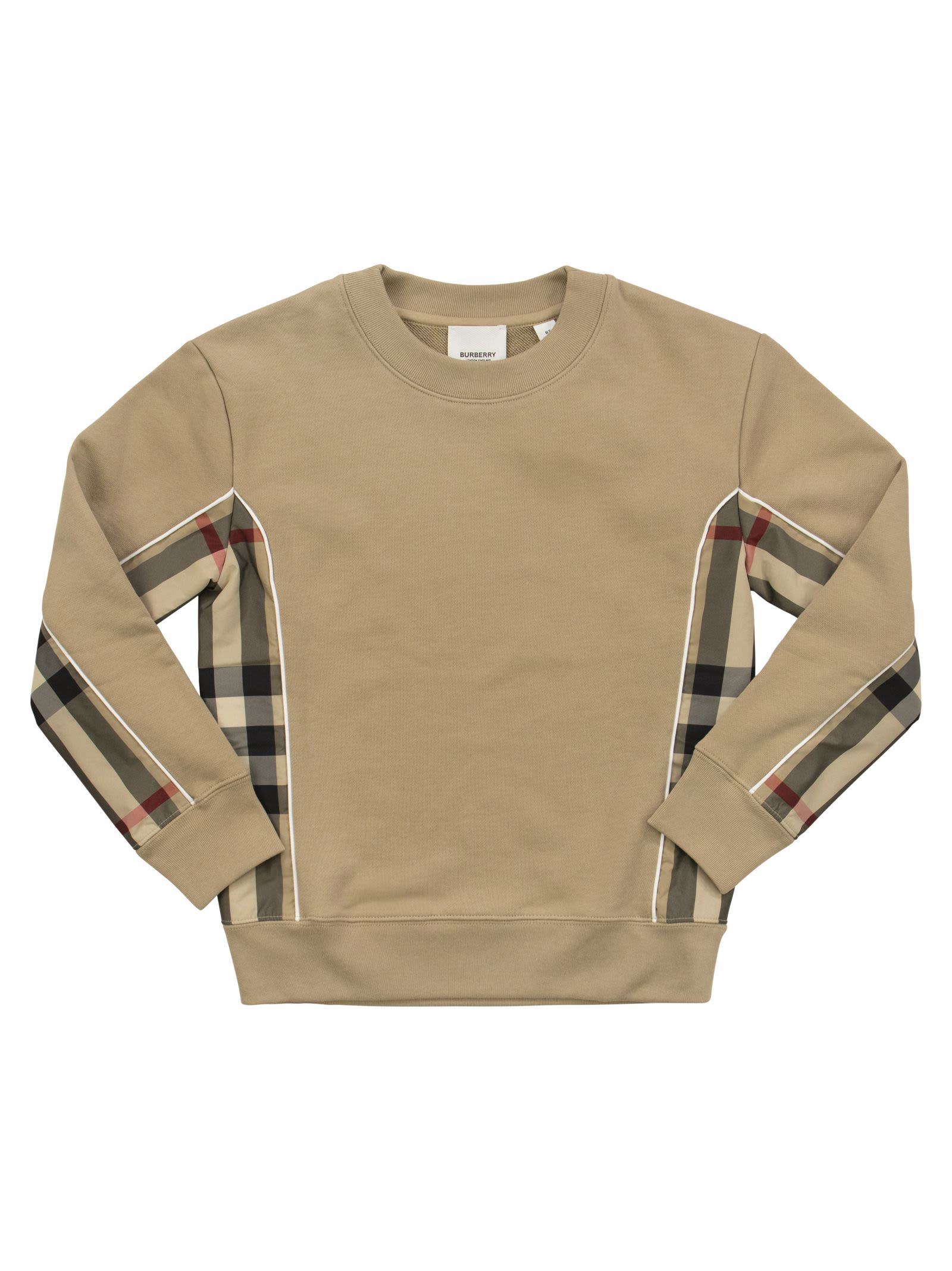 Burberry Graham - Cotton Sweatshirt With Tartan Inserts