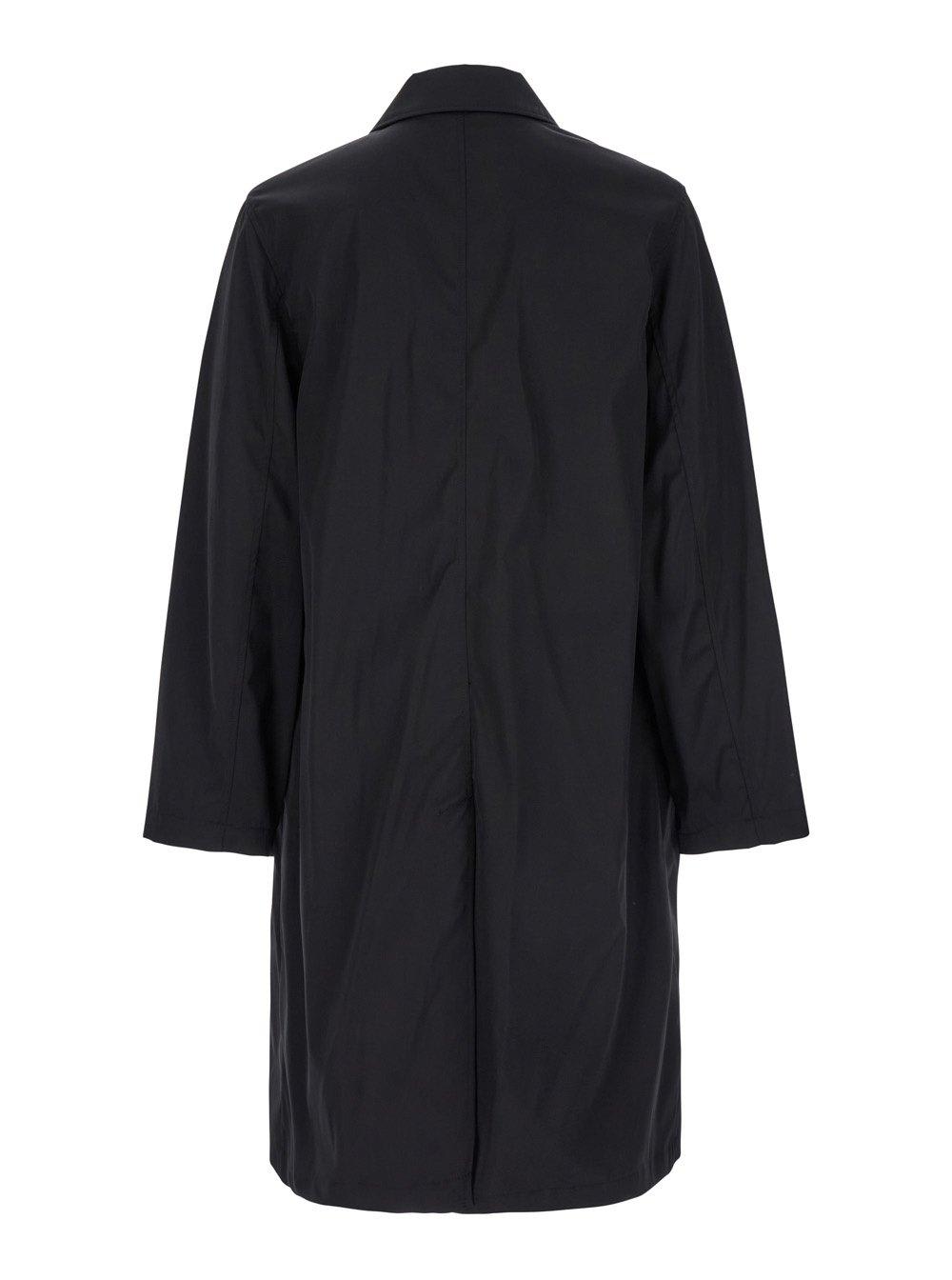 Shop Ami Alexandre Mattiussi Paris Technical Twill Raincoat In Noir (black)