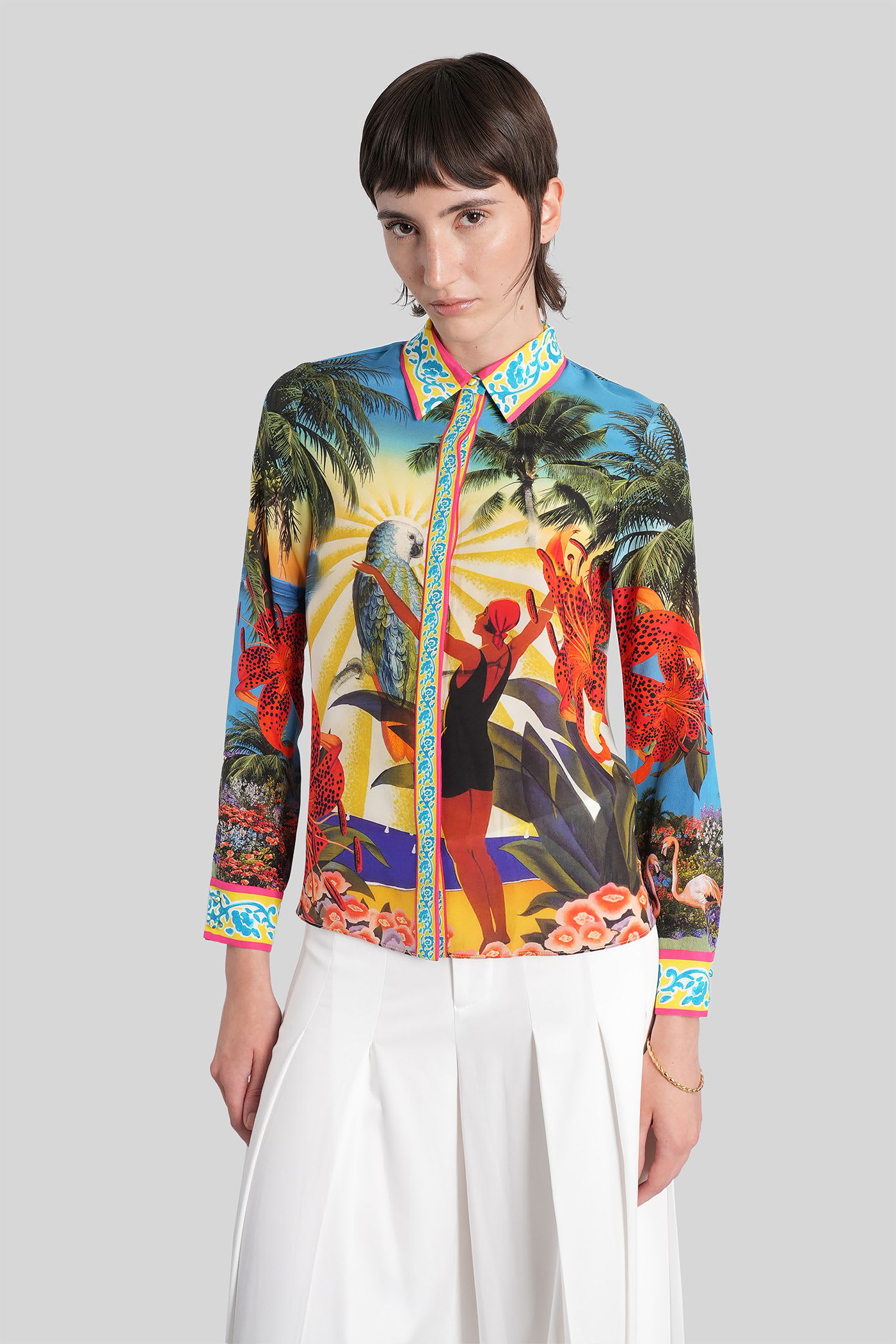 Willa Shirt In Green Silk
