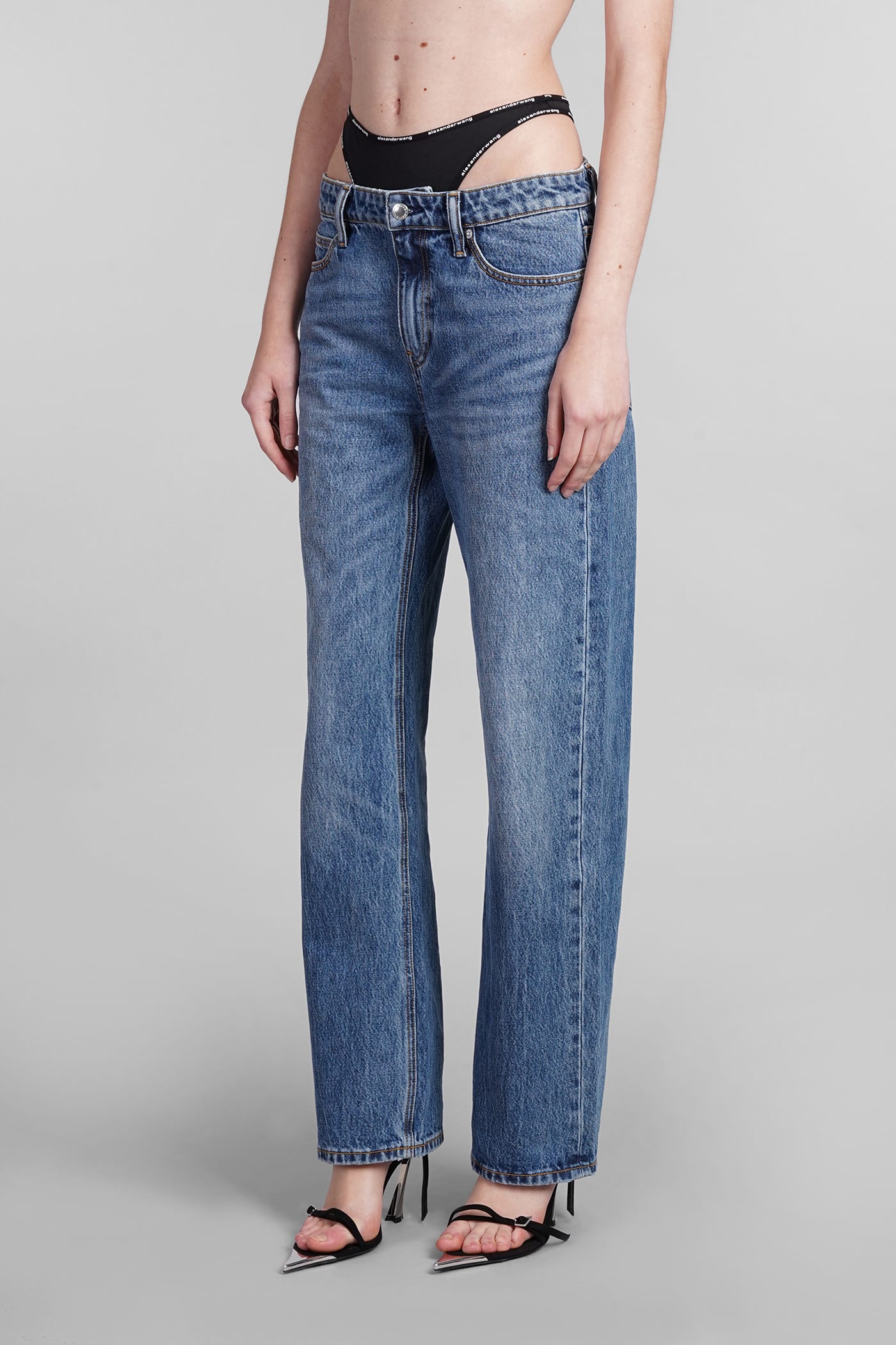 Shop Alexander Wang Jeans In Blue Cotton