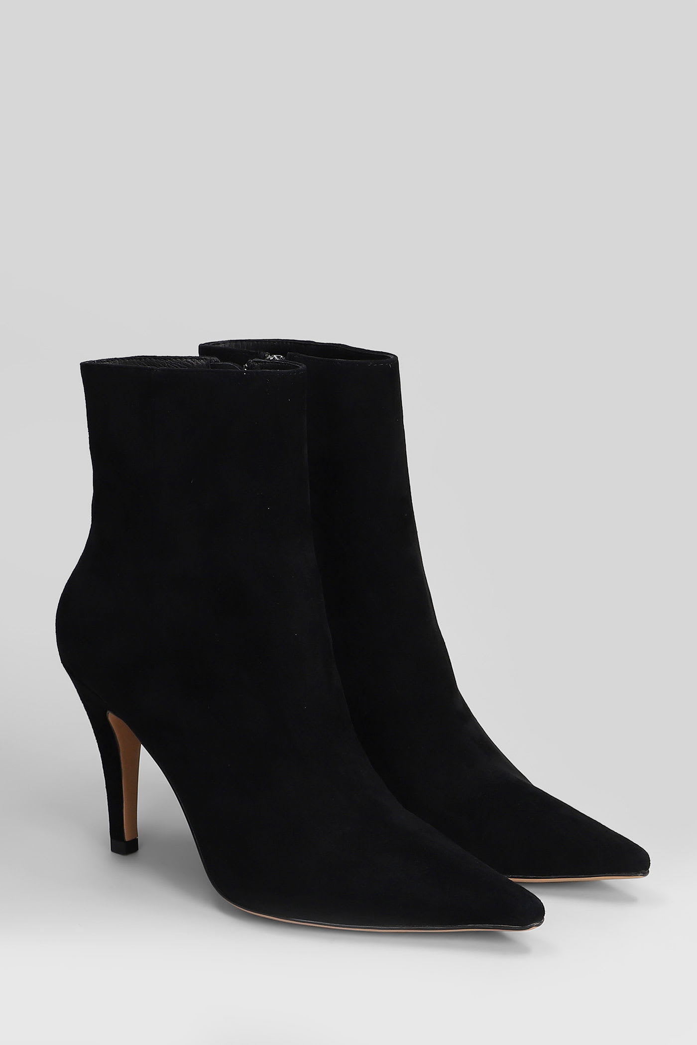 Lola Cruz High Heels Ankle Boots In Black Suede In Black