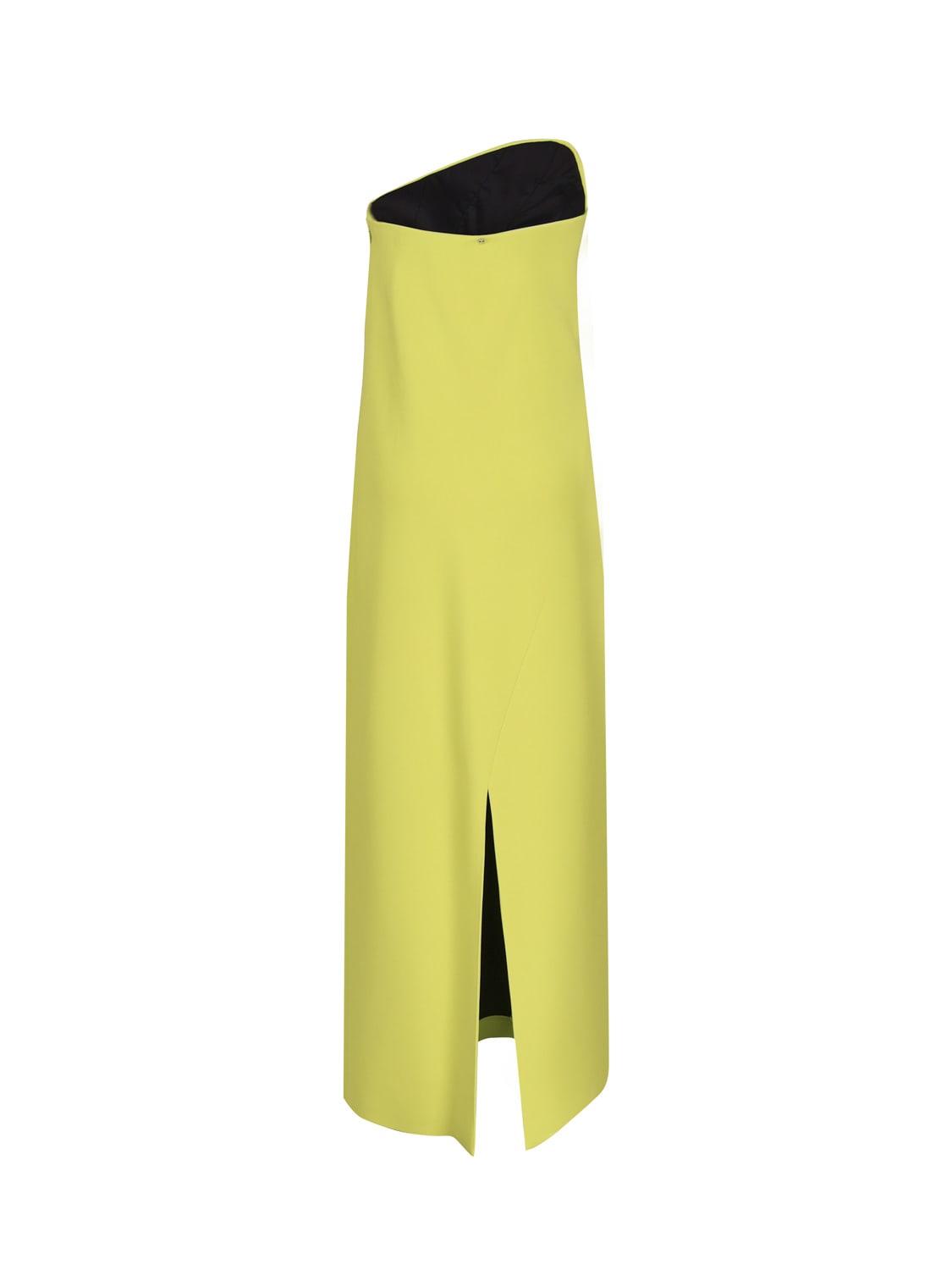 Shop Max Mara Long Dress In Stretch Viscose In Acid Green