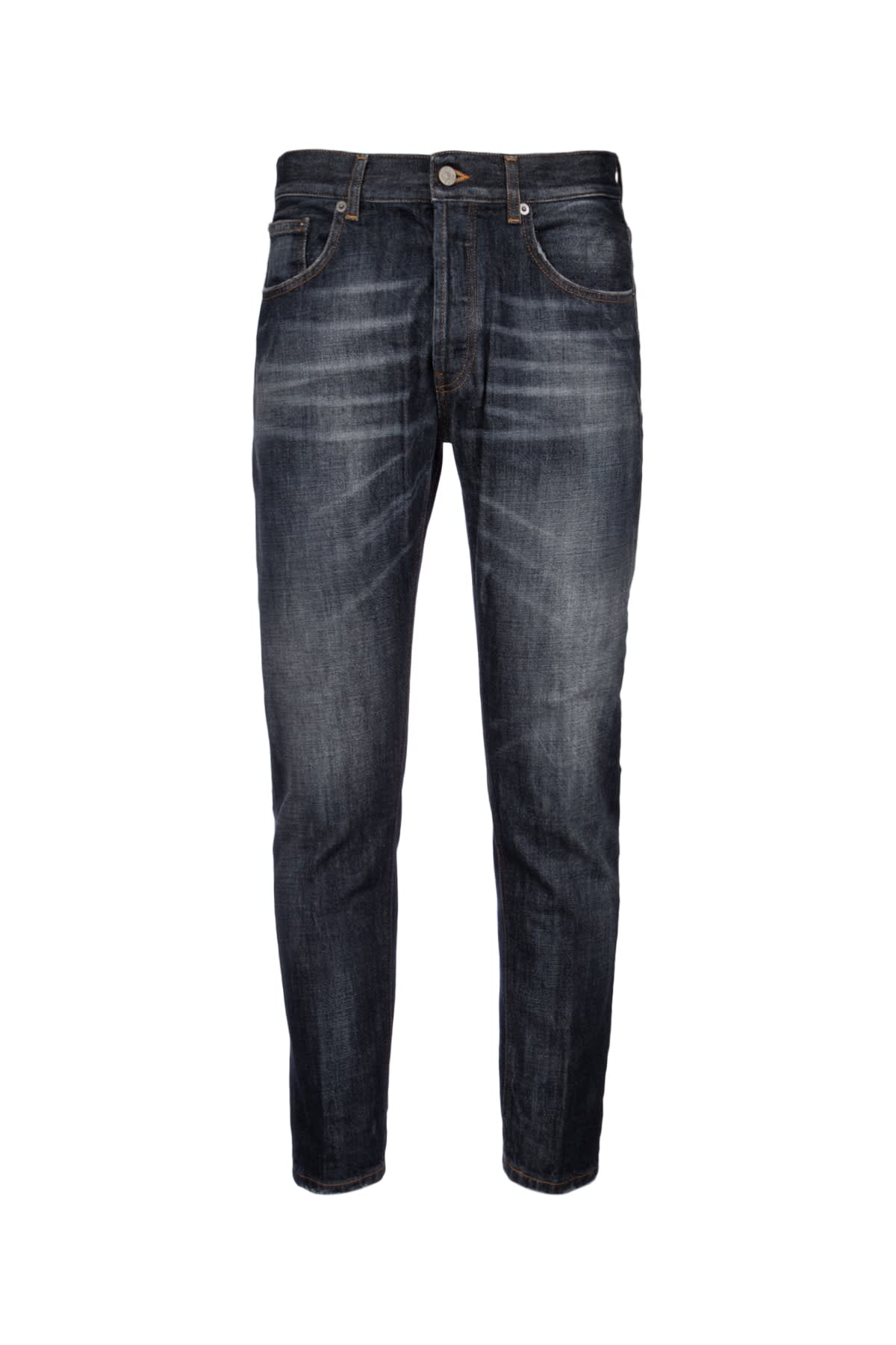 Dondup Pantalone Dian Nero Lavato In Blu