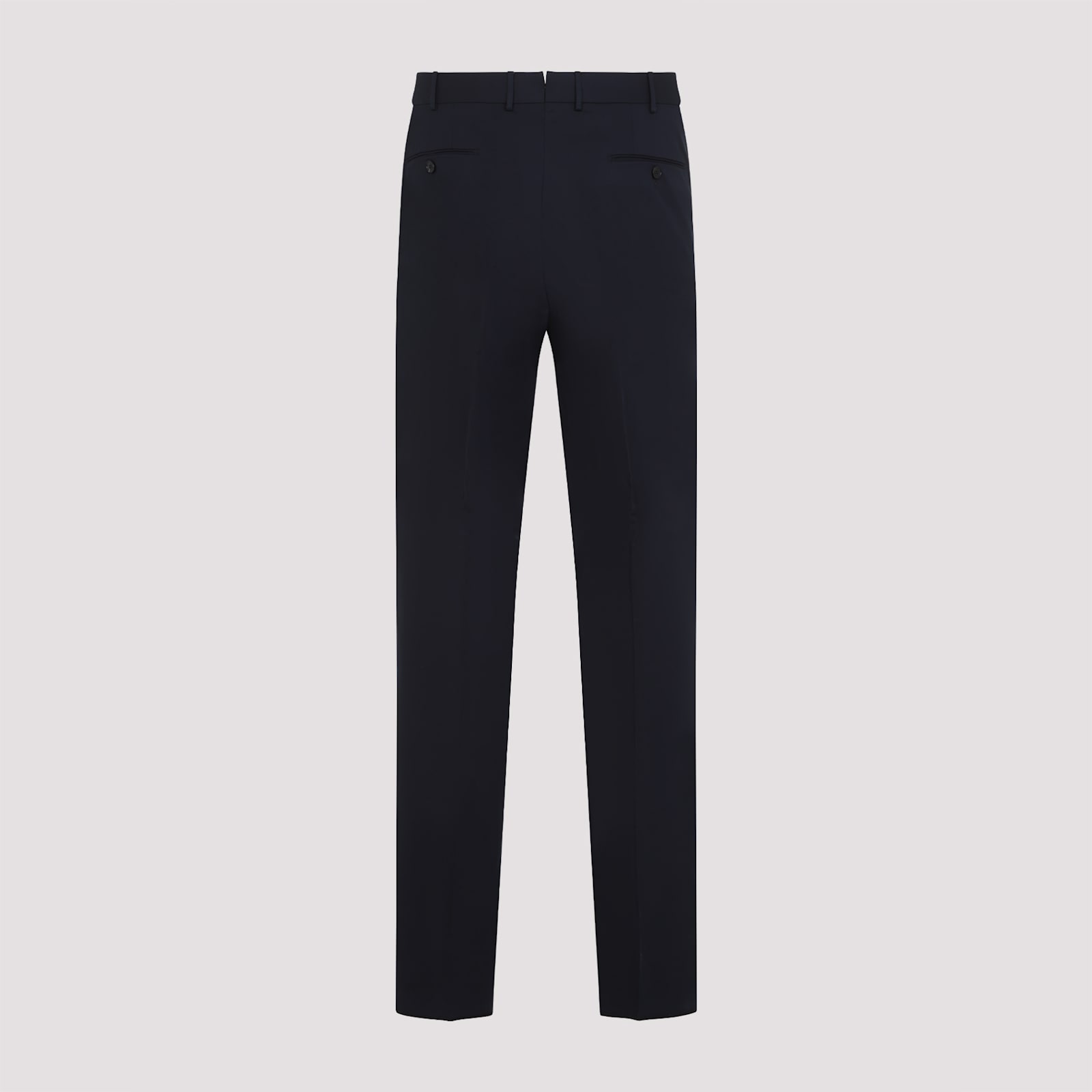 Zegna Cotton-lycra Formal Pants Back Slit In Blue