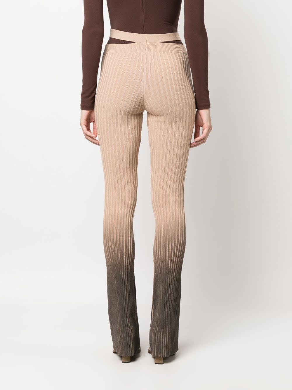 Andreädamo Printed Cut-out Trousers In Neutral