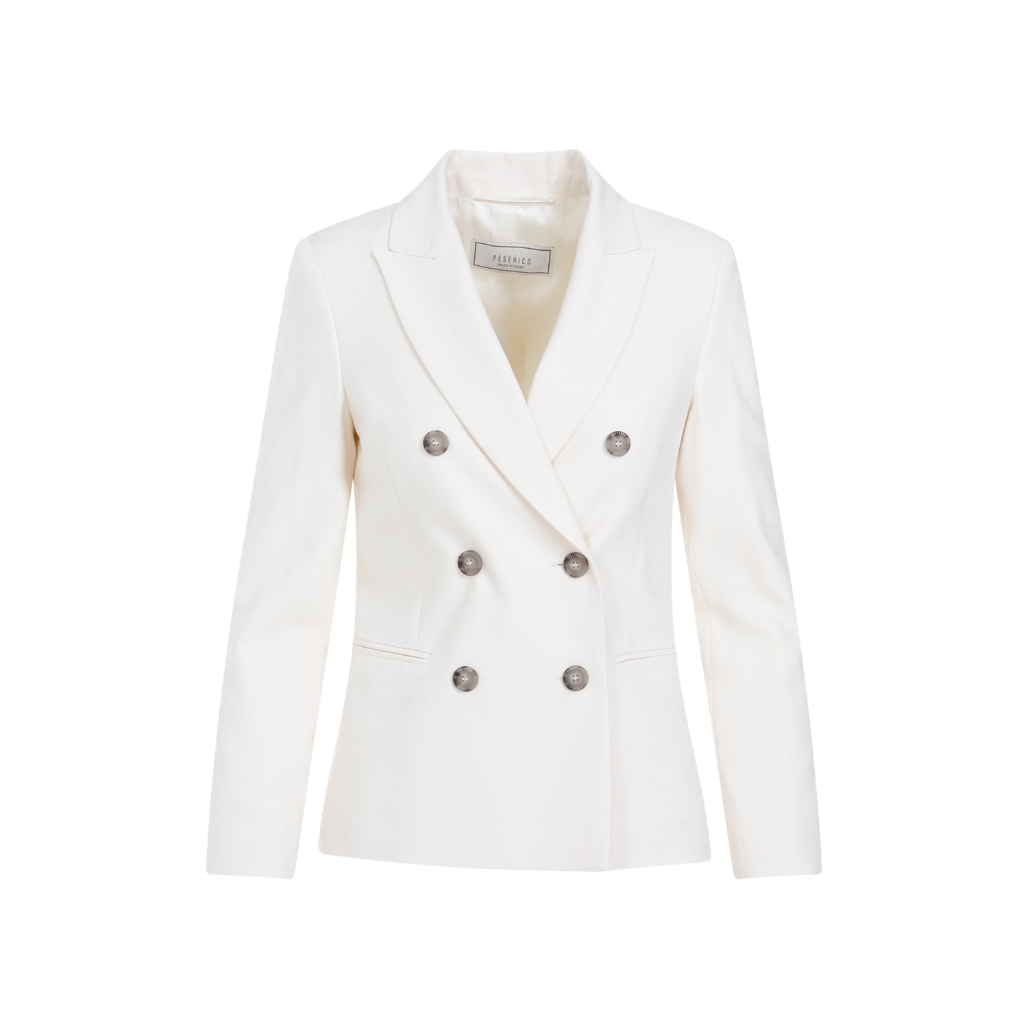 Shop Peserico Double Breasted Jacket In Beige