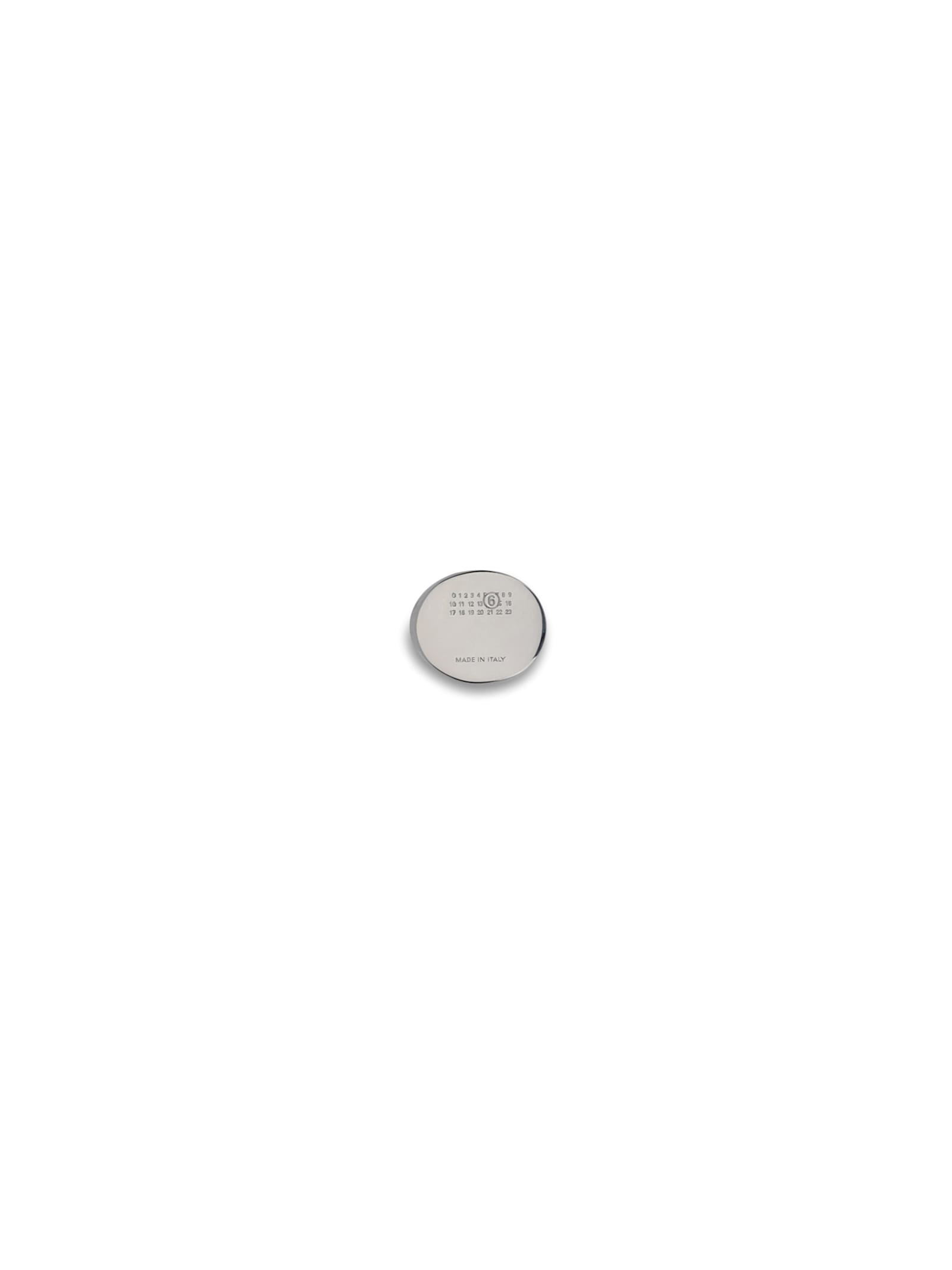 Mm6 Maison Margiela Numeric Chevalière Ring In Metallic