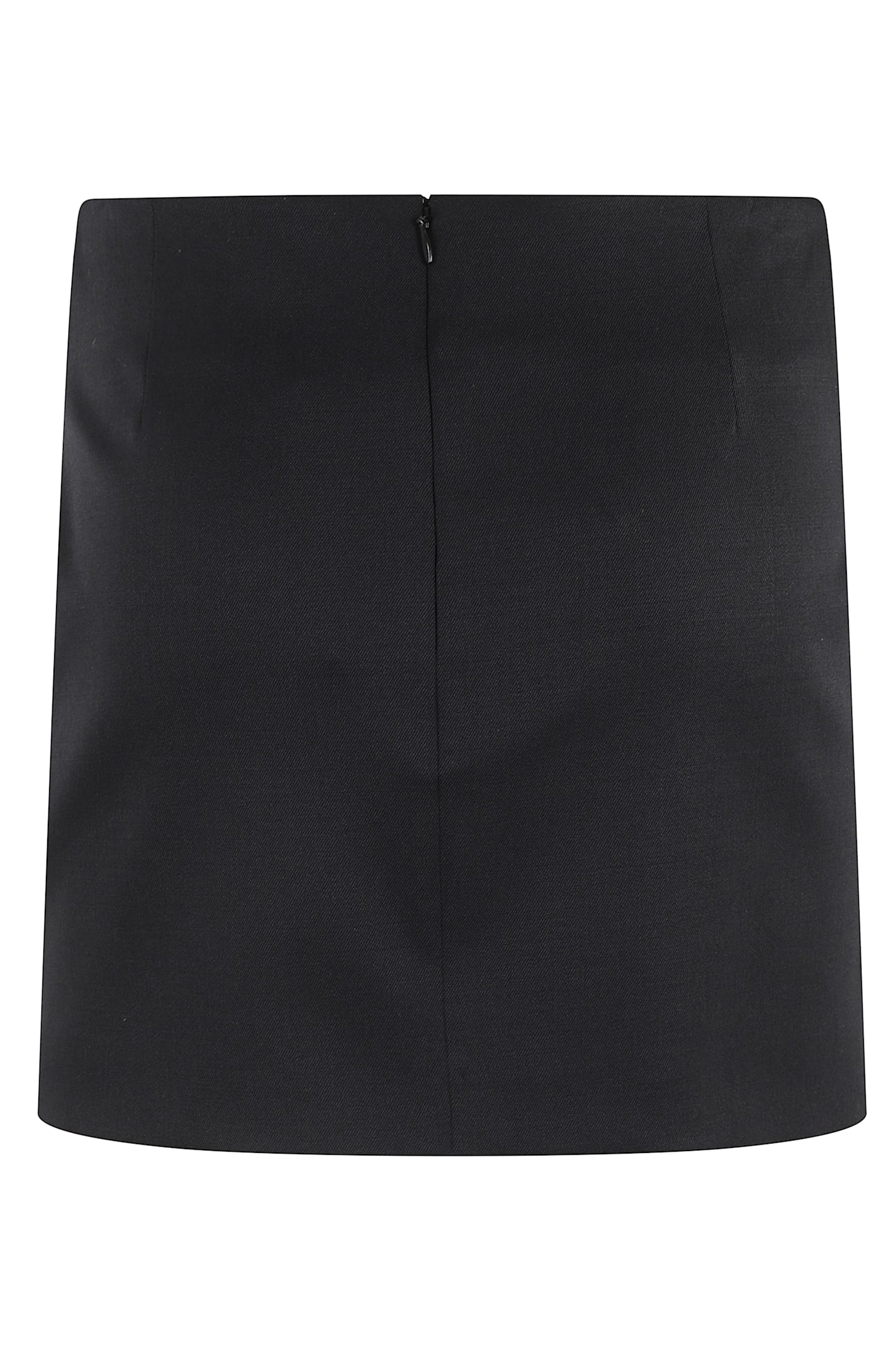 Attico Wool Gabardine Mini Skirt With Metallic Detail In Multi