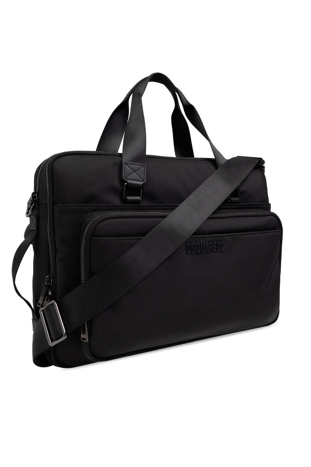 Shop Dsquared2 Logo Detailed Briefcase In Black