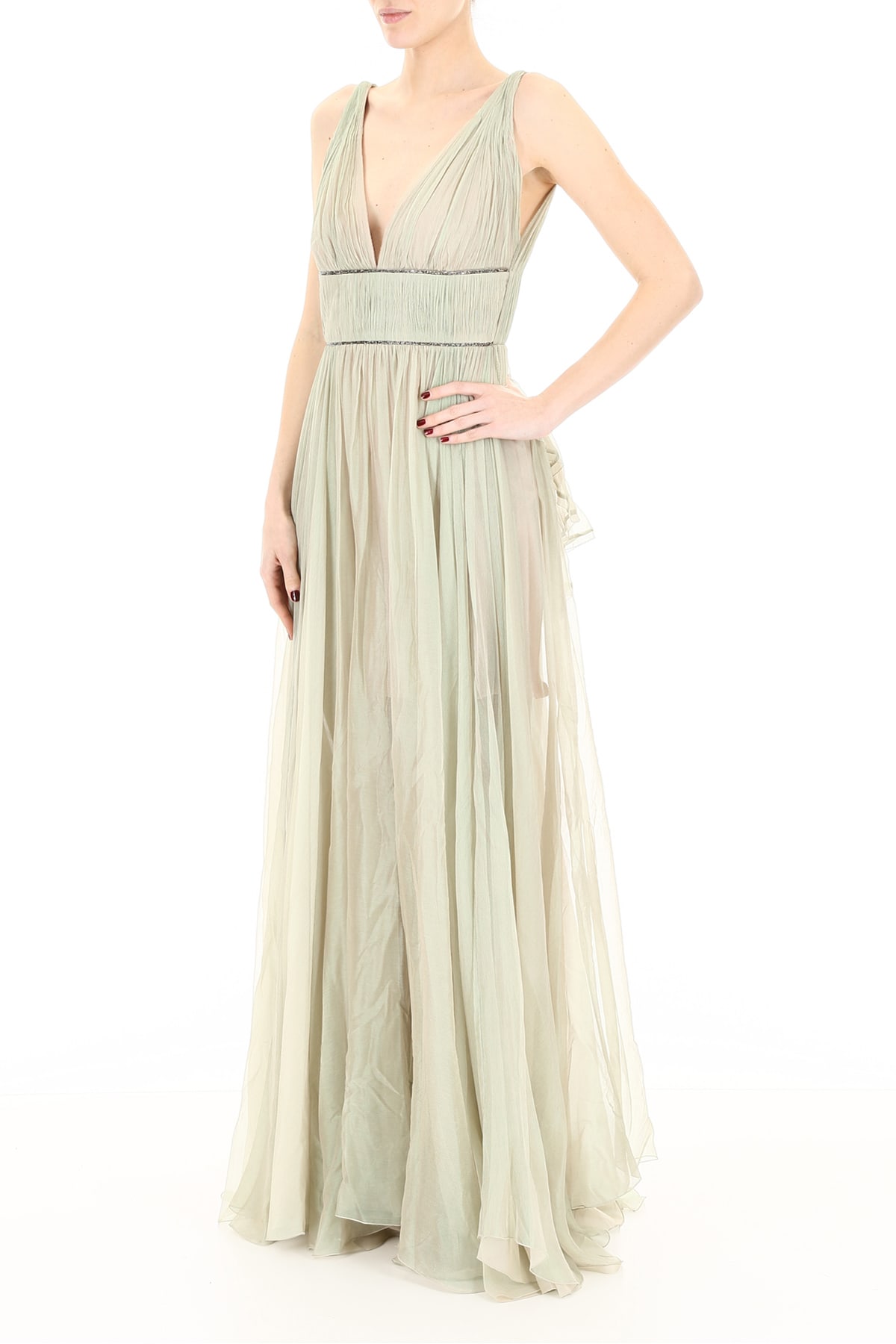 sage silk dress