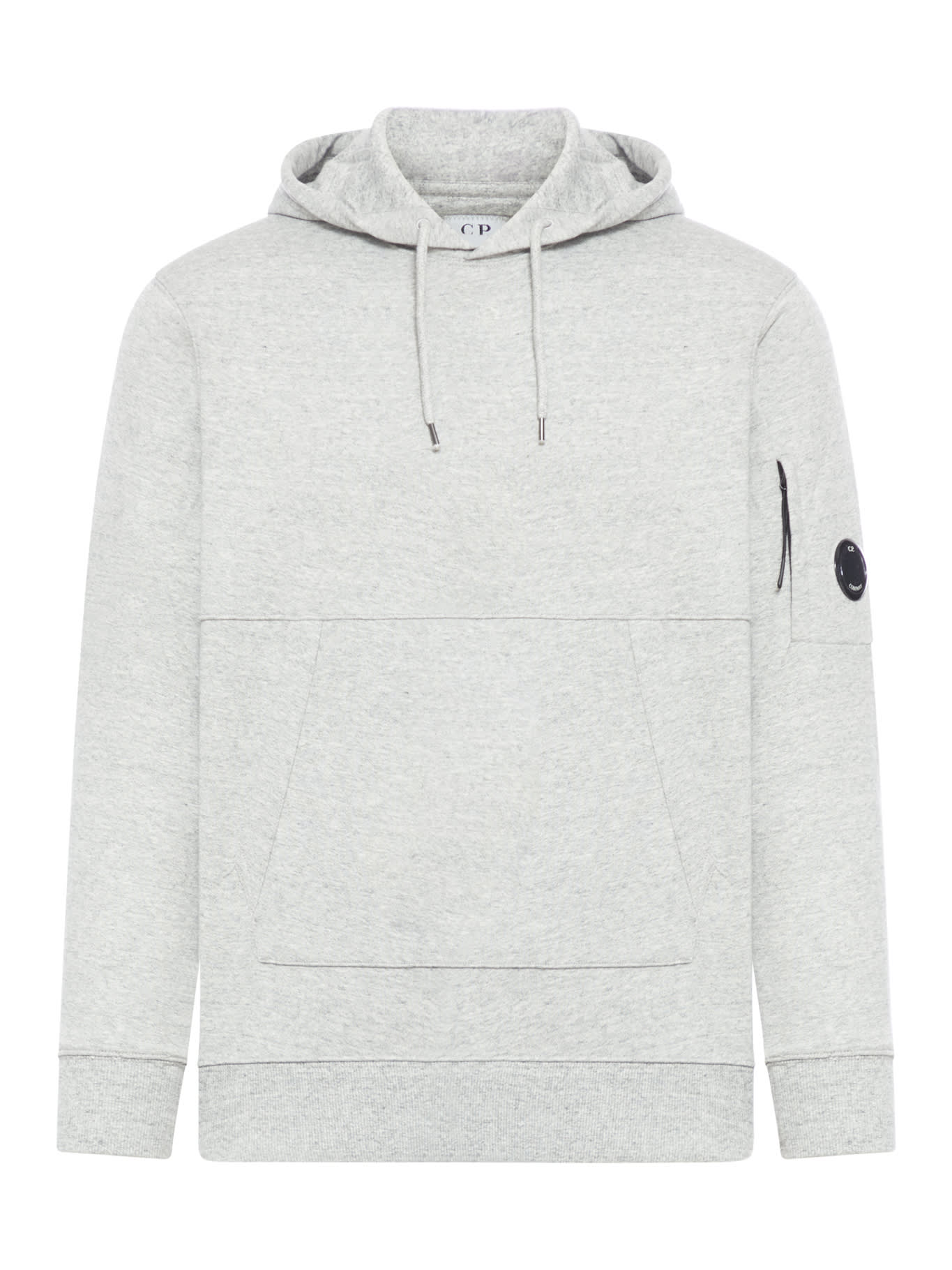 Shop C.p. Company Diagonal Raised Hoodie In Greystone Melange