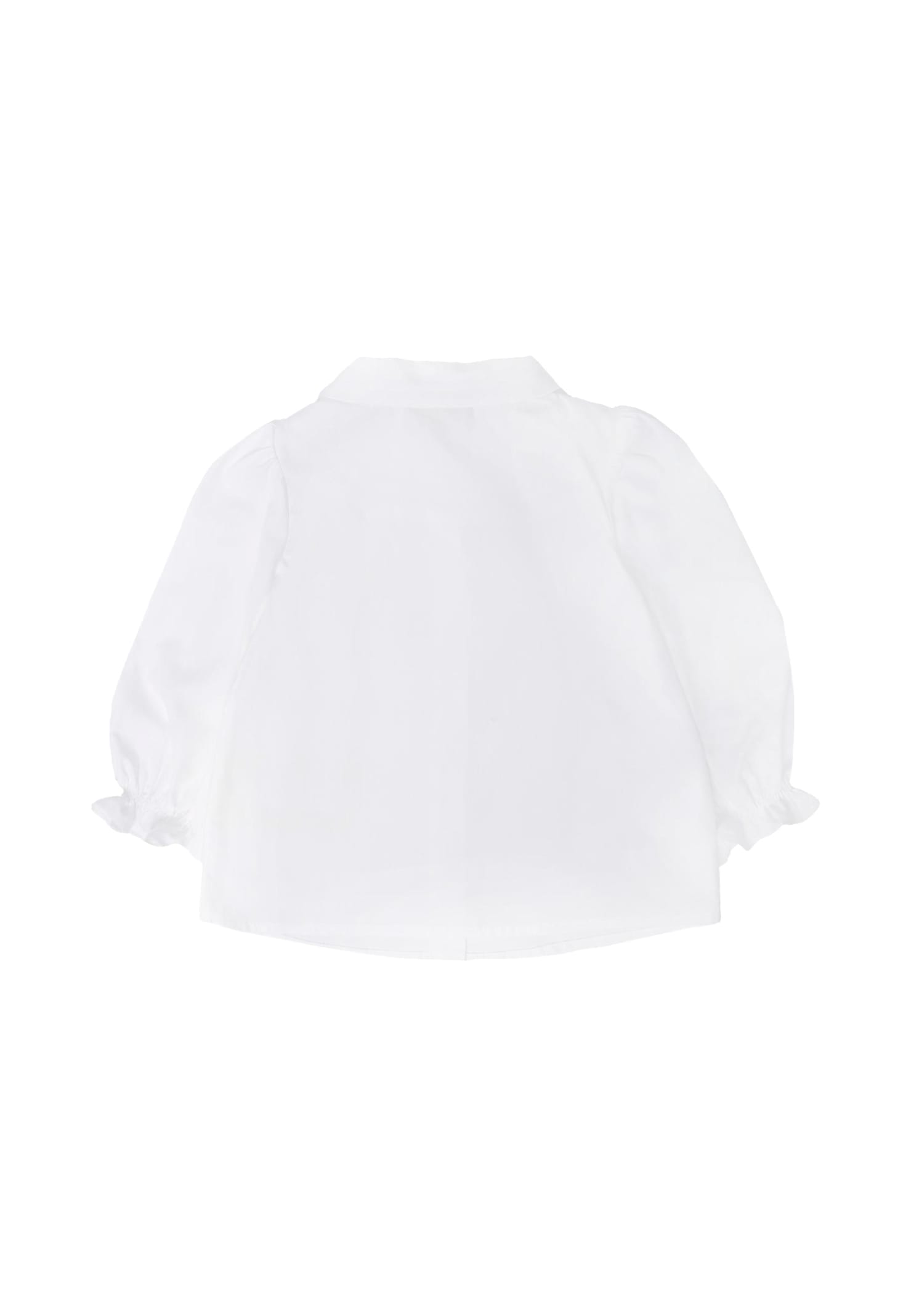 Fendi Long Sleeved Shirt For Baby Girl In White
