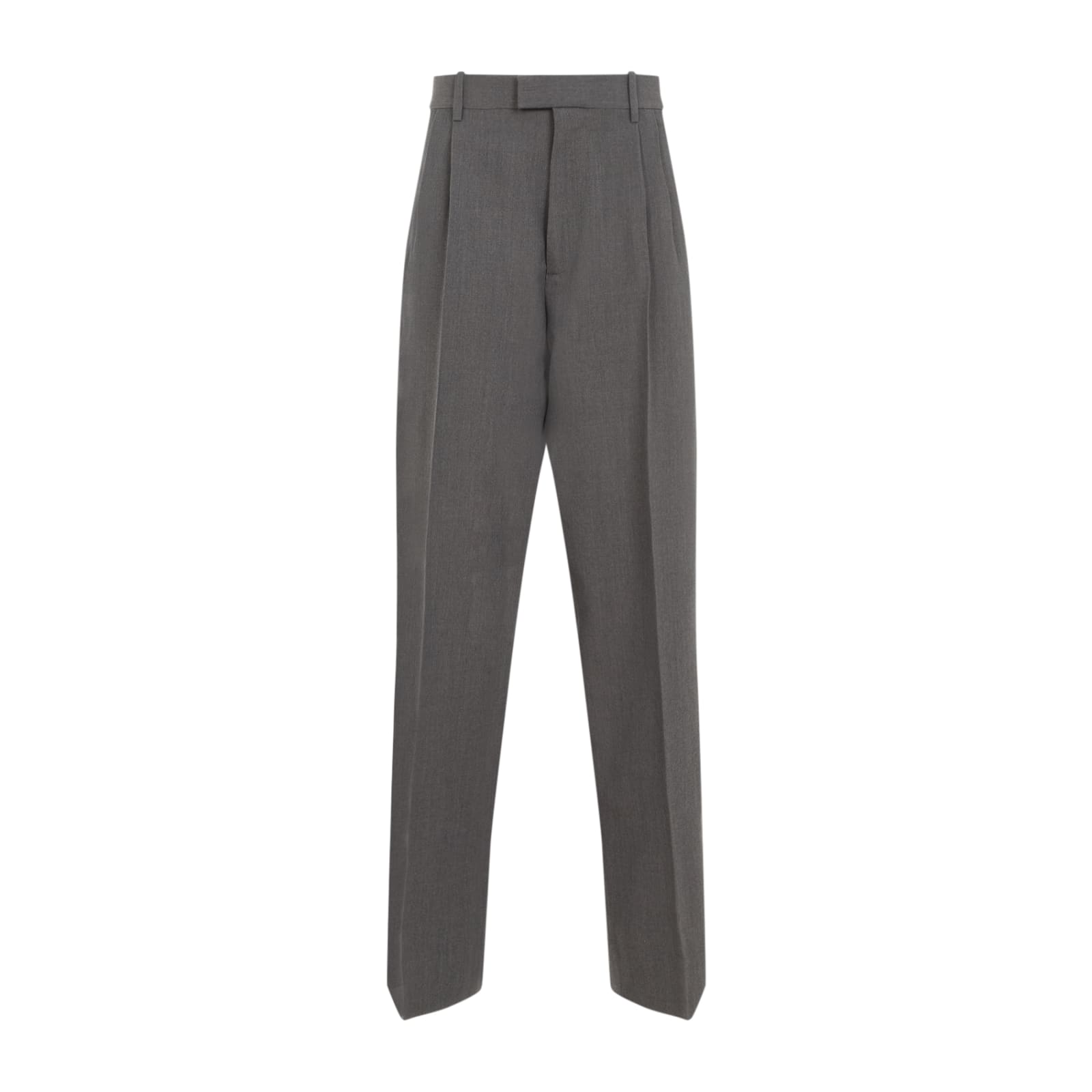 Bottega Veneta Women's Wool Trousers In Grey Melange