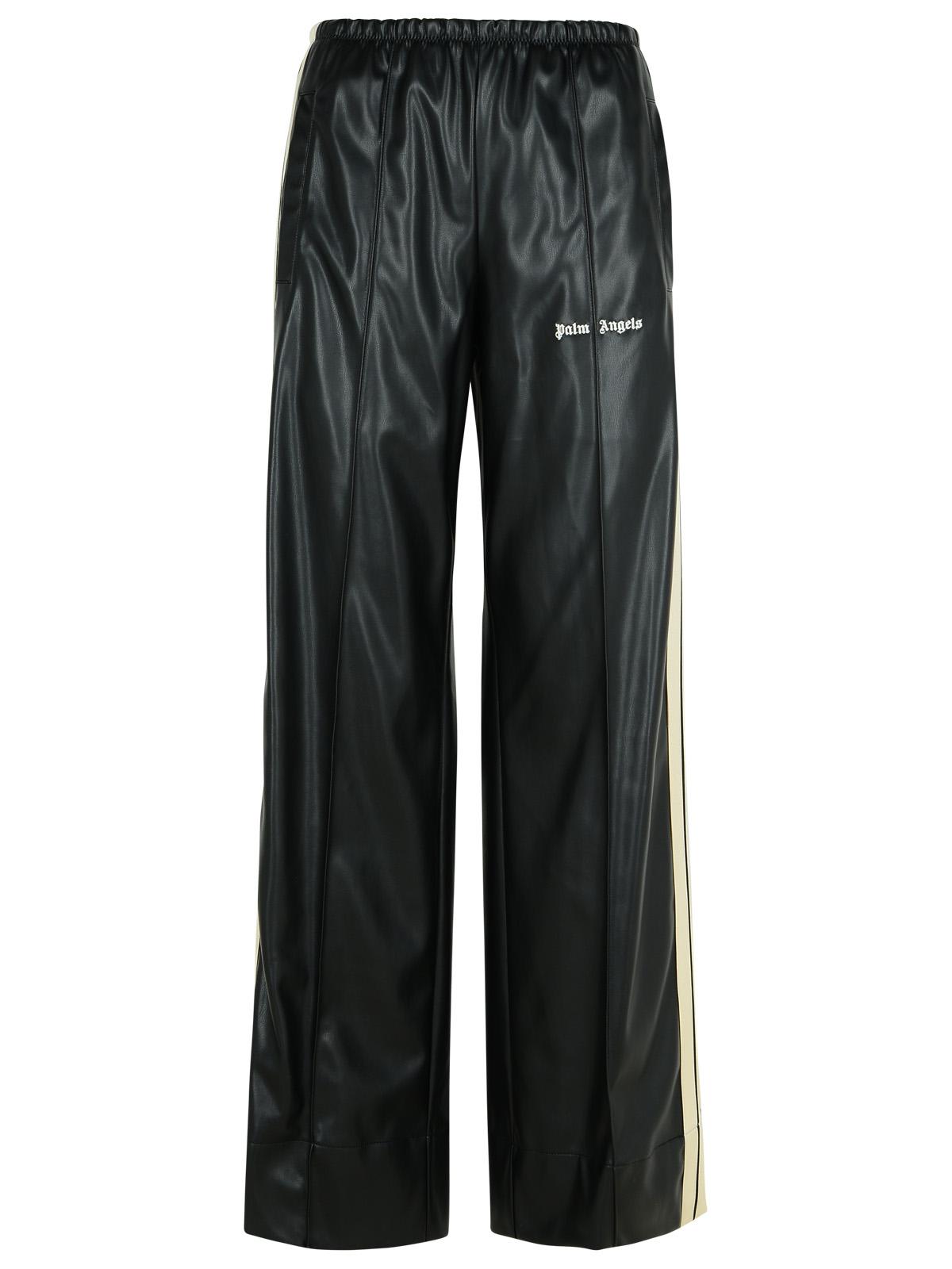 Shop Palm Angels Jogger Black Polyester Blend Pants