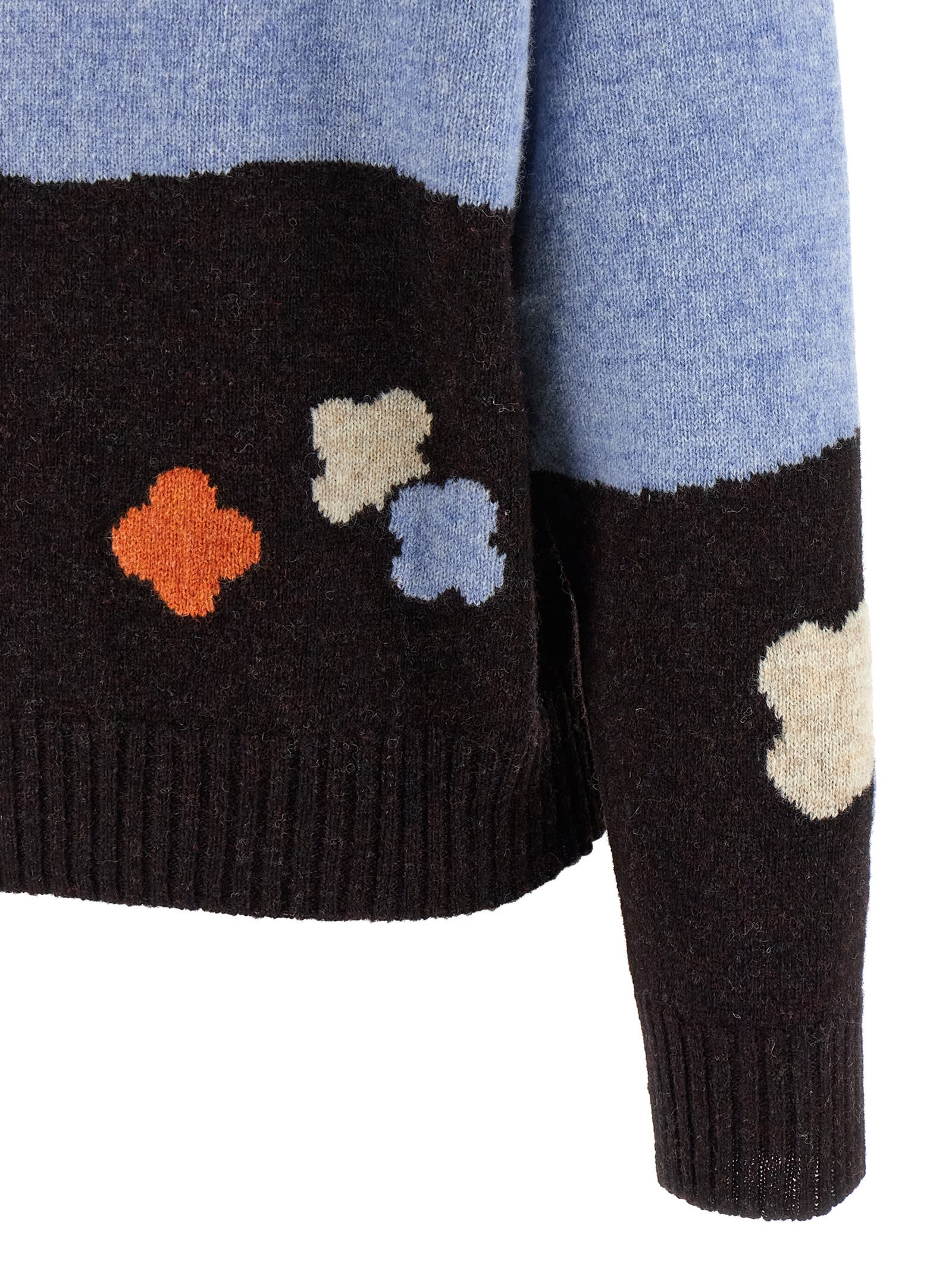 Moschino Ribbed Crew Neck Knitwear With Long Sleeves In Multi