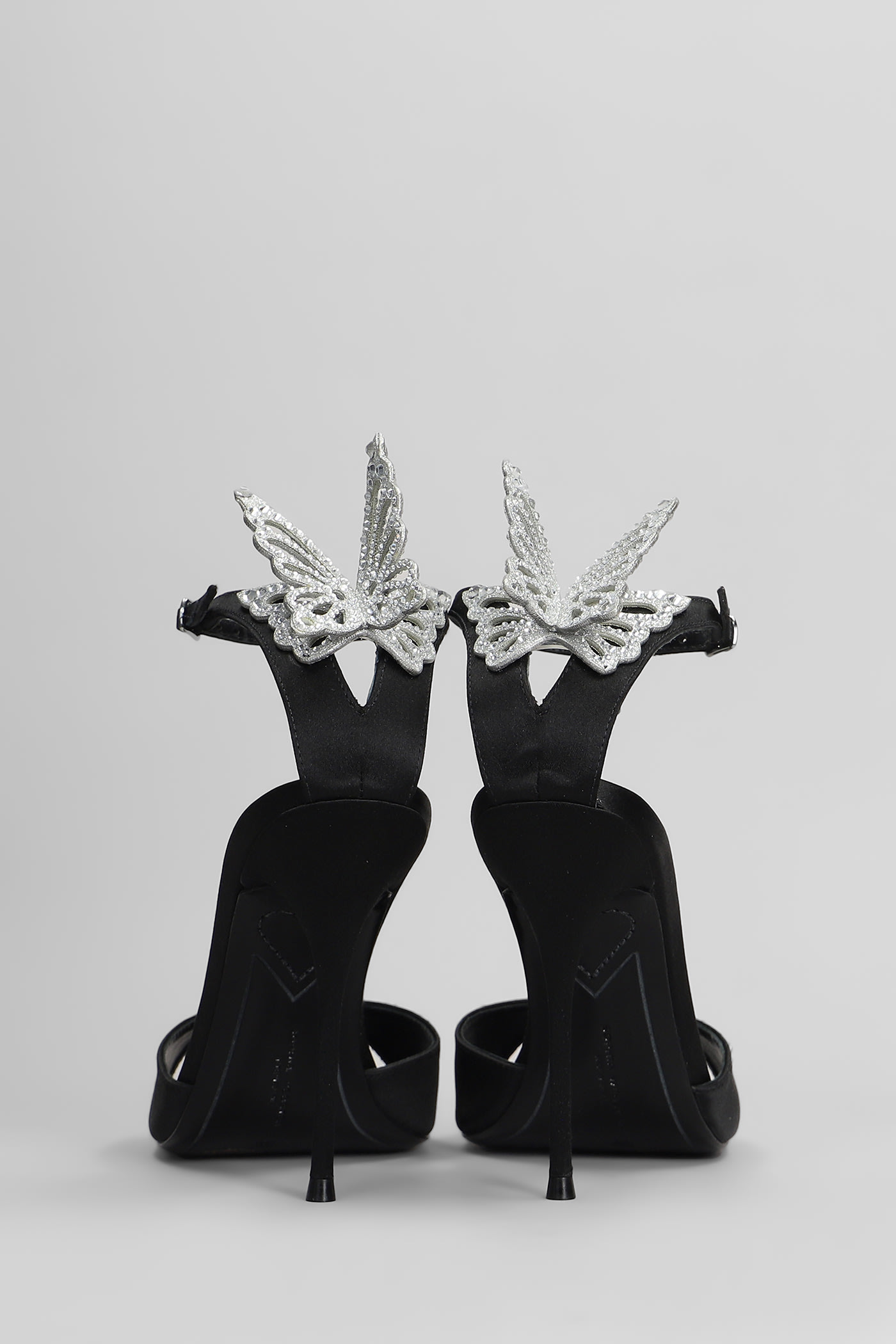 Sophia Webster Stiletto Heel Sandals With Crystal Butterfly Accent